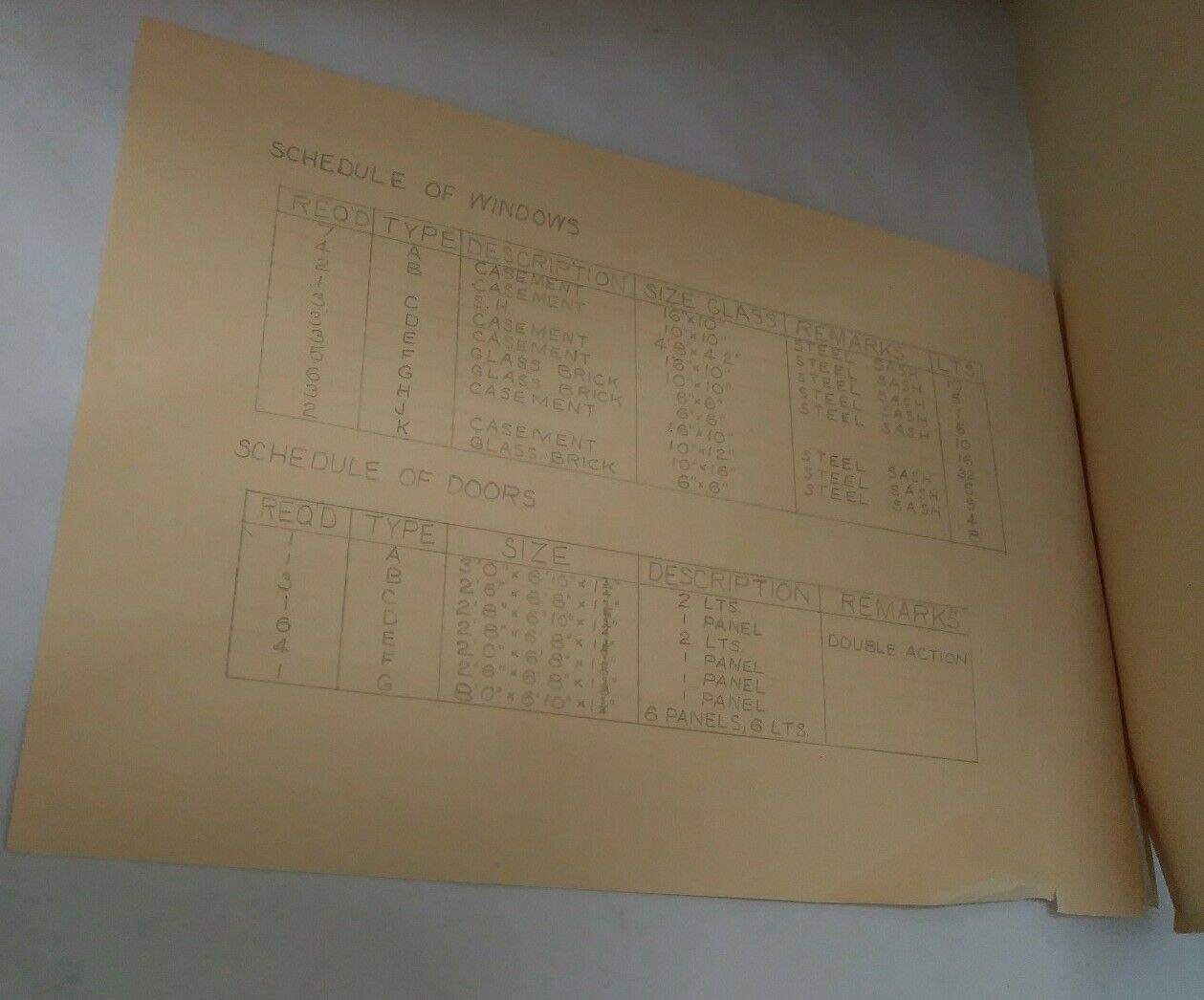1951 Architectural Drawings Of Jon Collins Later to Become Aeronautical Engineer