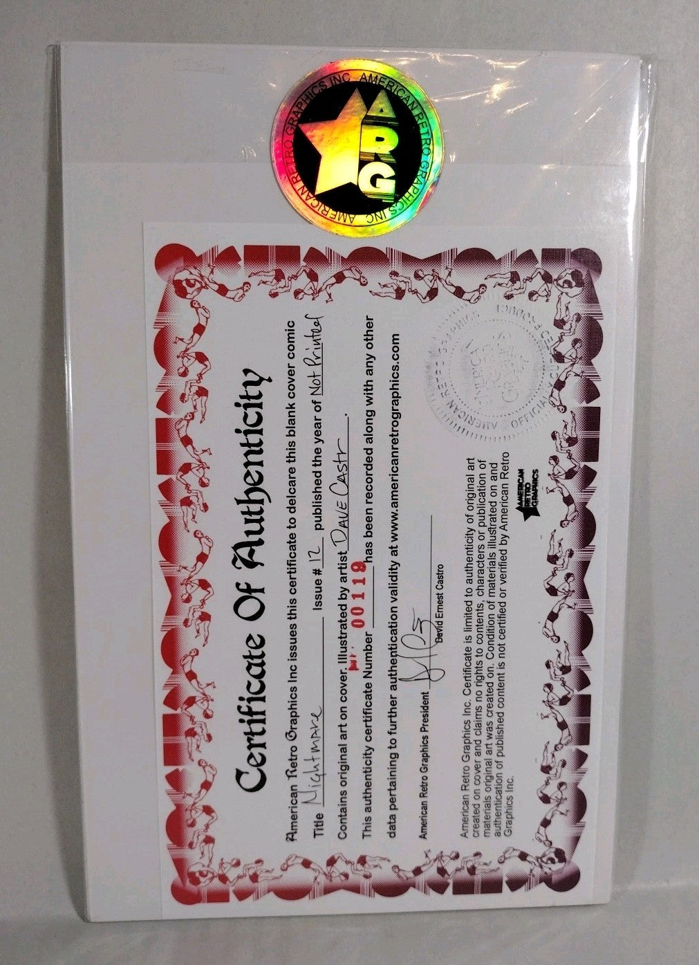 Nightmare #12 Precode Horror BW Reprint Sketch Cover Comic W Original DCastr Art