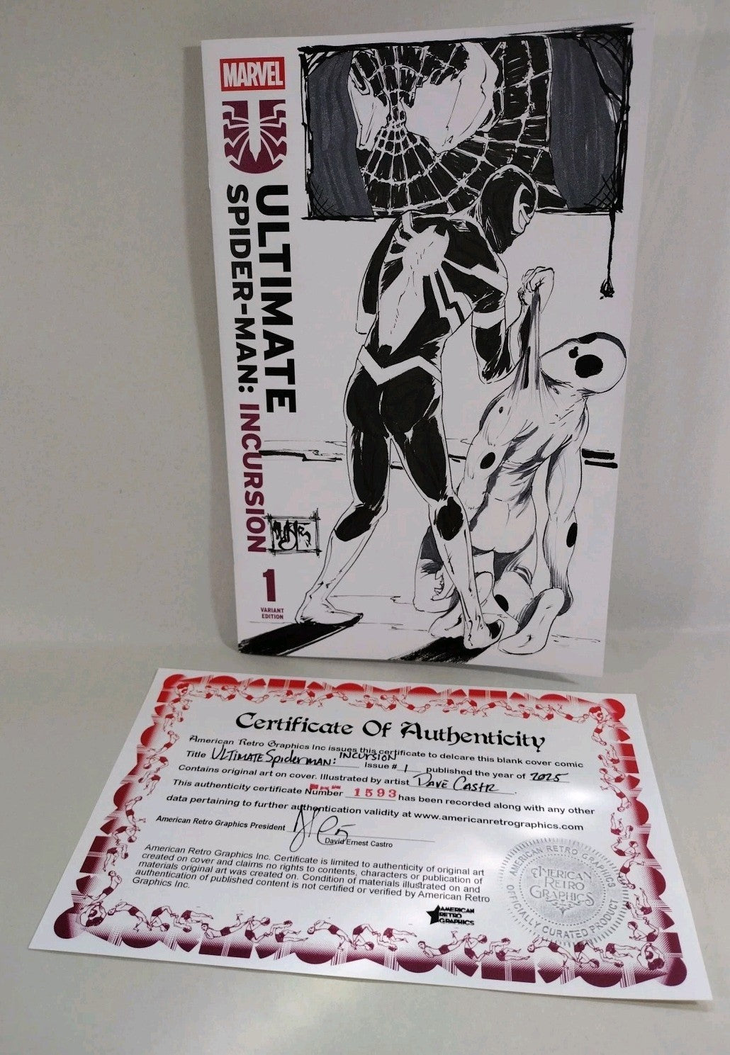 Ultimate Spider-Man: Incursion 1 Marvel Sketch Cover Comic W Original DCastr Art