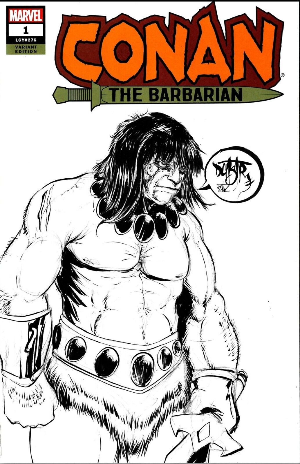 Conan The Barbarian 1 (2021) Blank Variant Marvel Comic Original DCastr Art COA