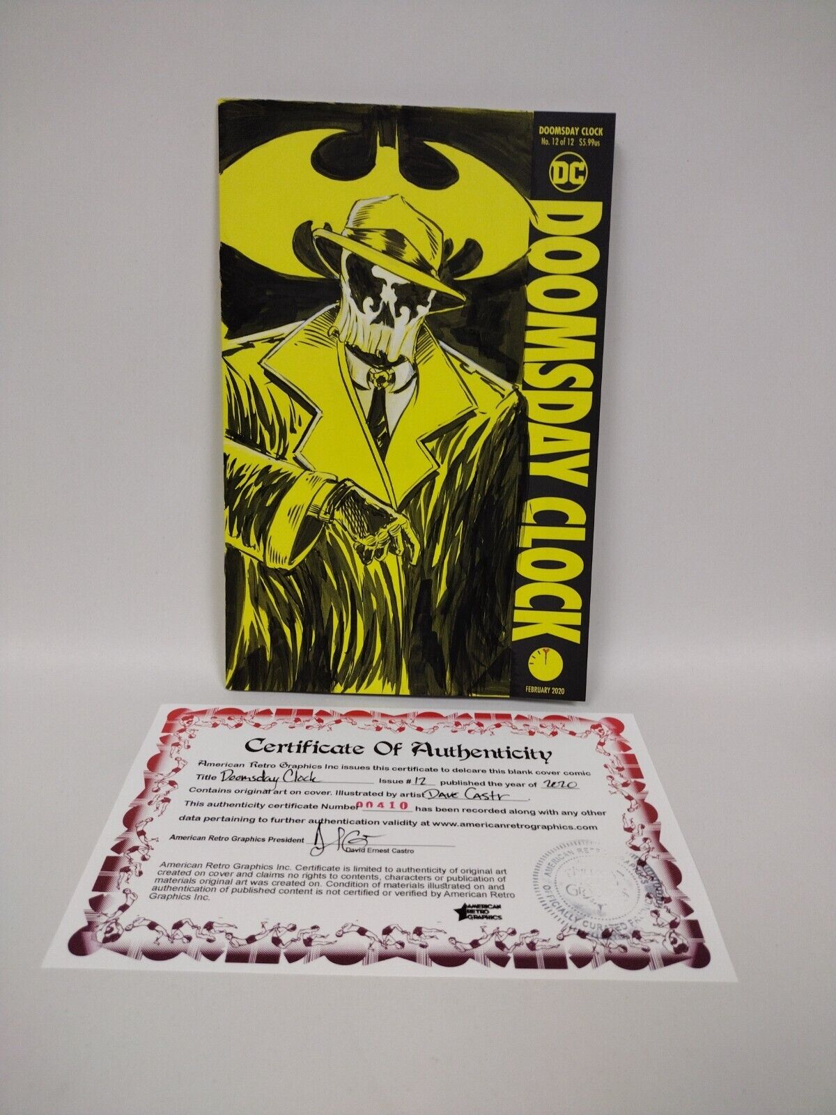 Doomsday Clock #12 (2020) DC Blank Cover Variant Comic W Original Rorschach Art