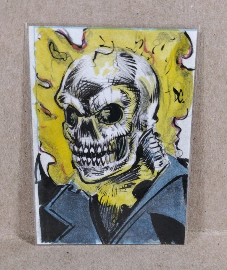 Dave Castr Crusin (2025) OAC Sketch Card W Original Marvel Ghost Rider Art ACEO