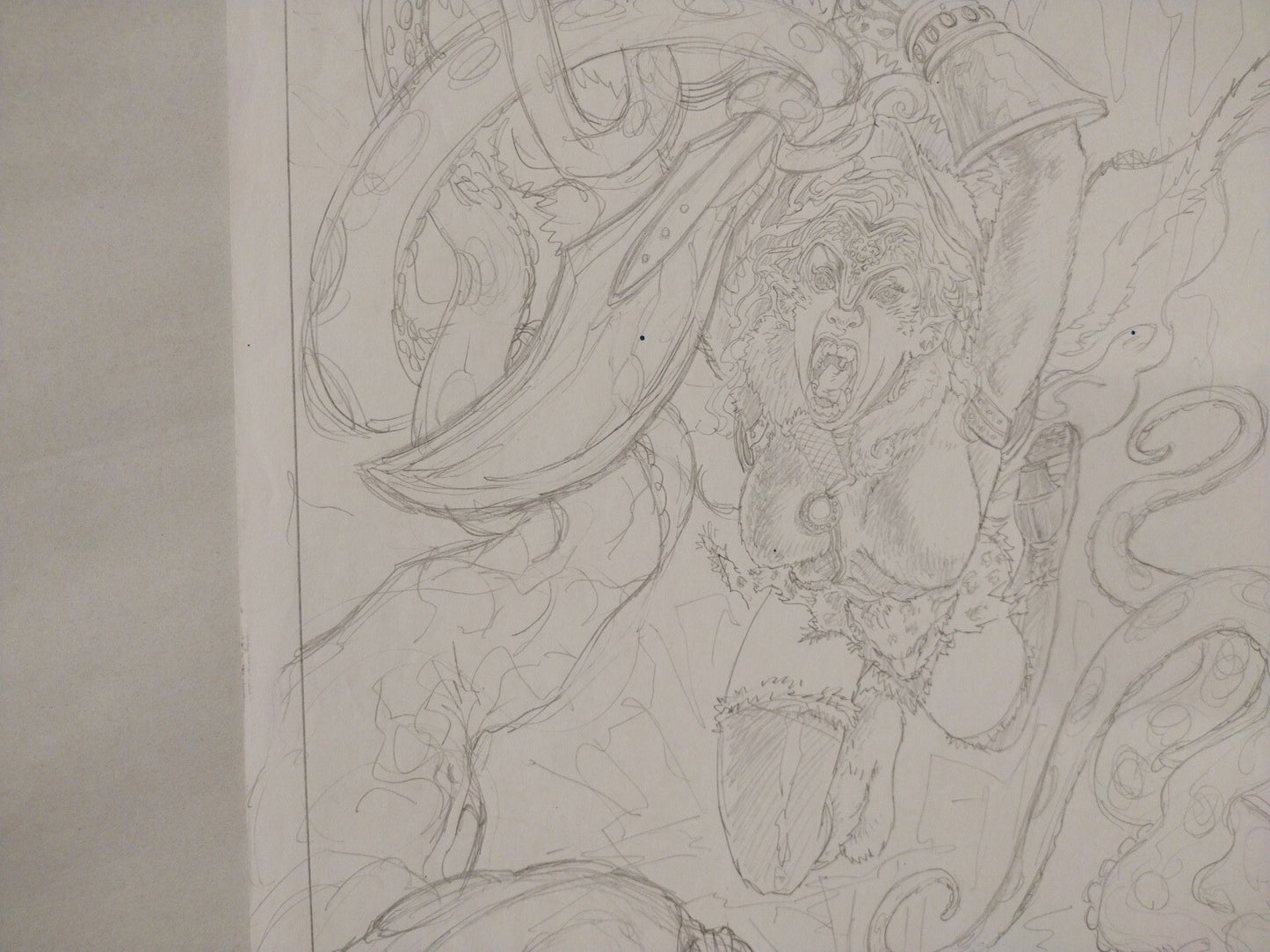 Sar-Na Original Jason Crager Fantasy Comic Preliminary Pin-Up Art 11 X 17 Signed