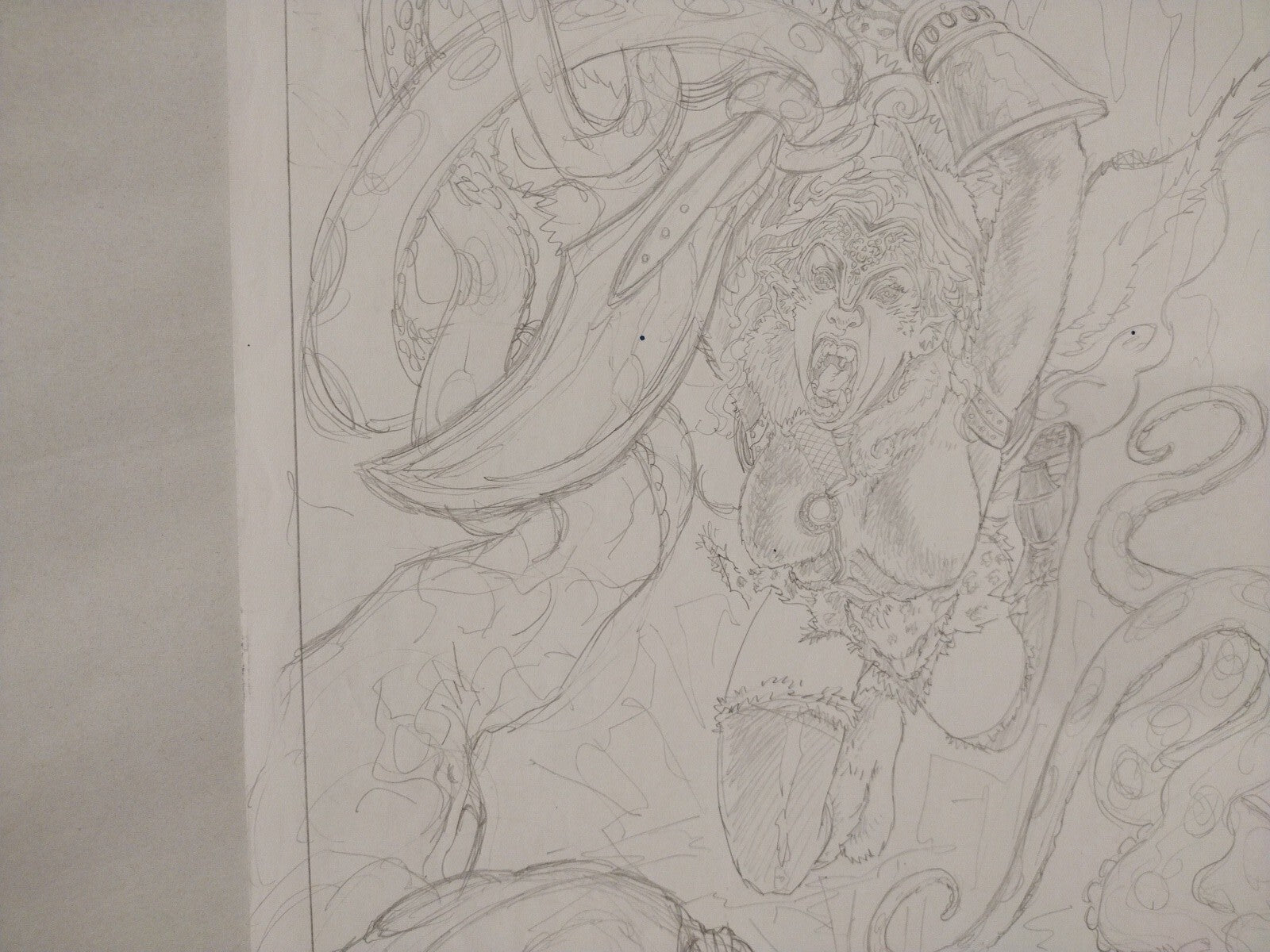 Sar-Na Original Jason Crager Fantasy Comic Preliminary Pin-Up Art 11 X 17 Signed