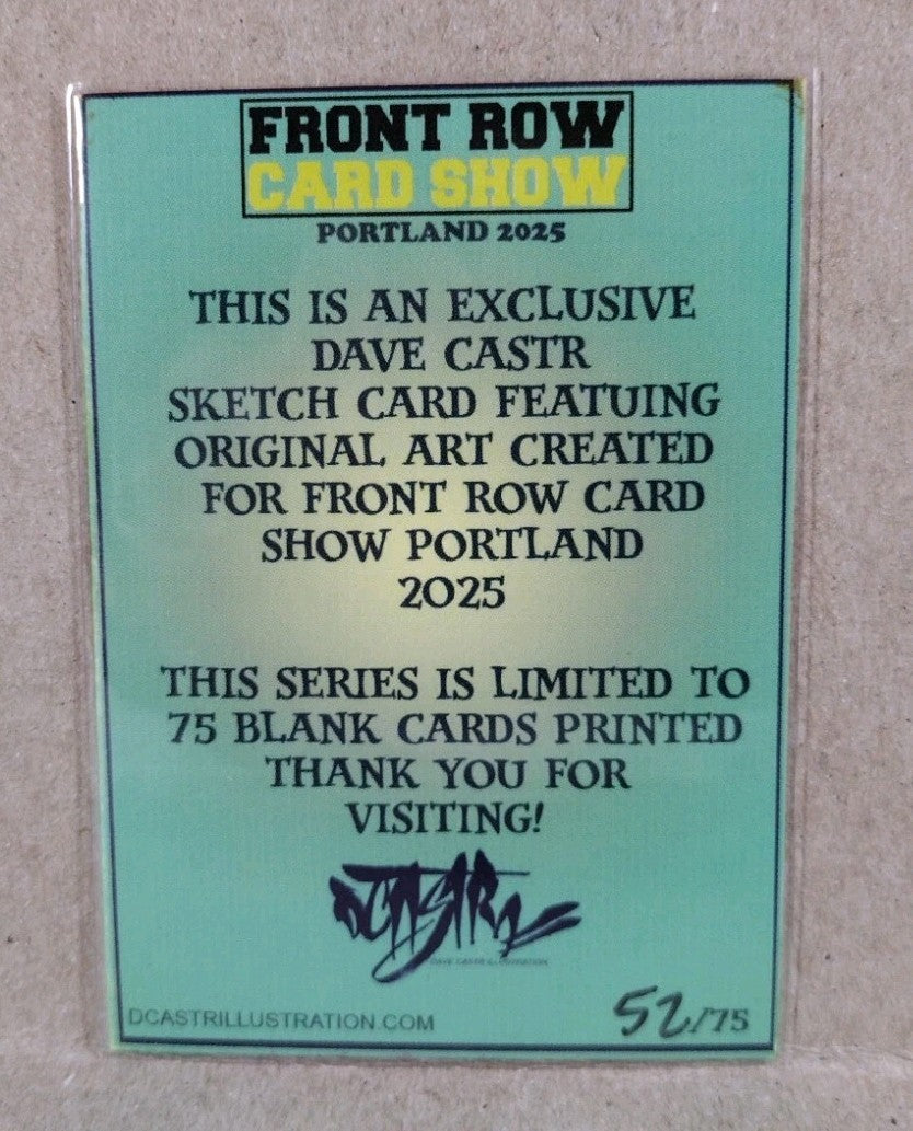 DCastr (2025) Front Row Show Exclusive Sketch Card W Original Toxic Avenger Art