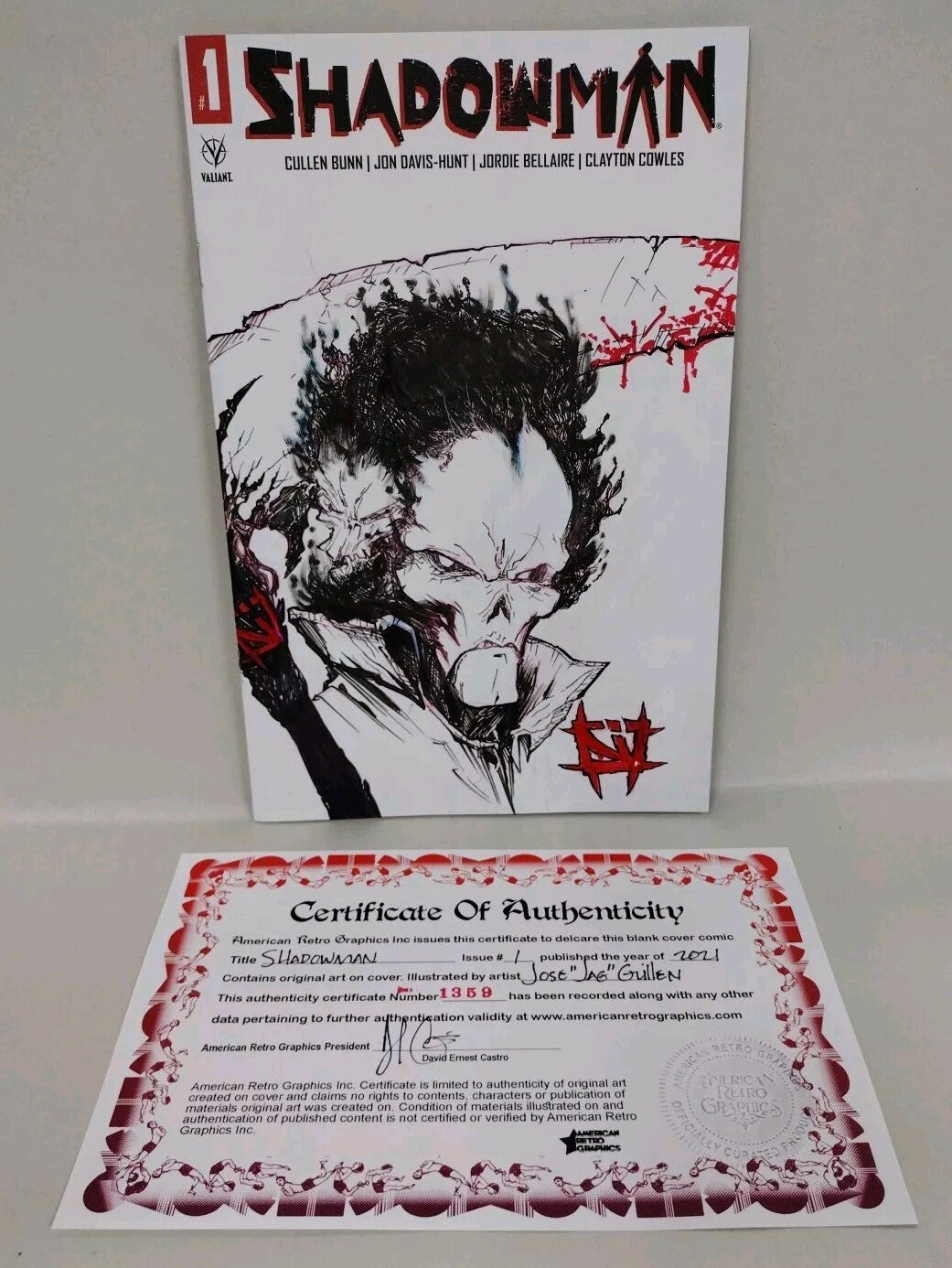 Shadowman #1 (2021) Valiant Sketch Variant Comic W Original Jose JAG Guillen Art