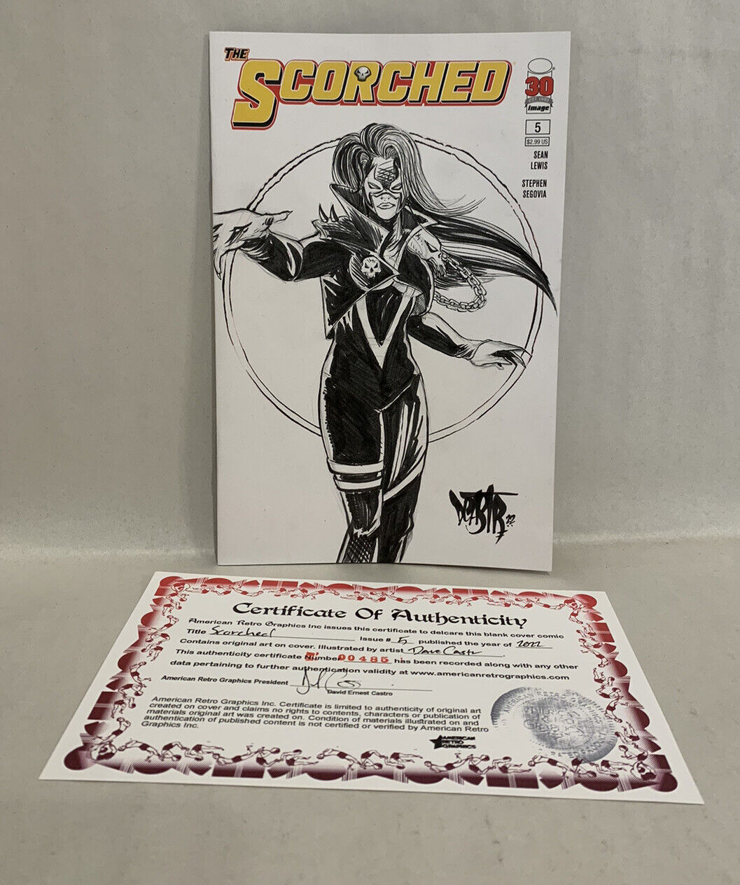 The SCORCHED #1 Blank Sketch Variant Cover Comic 2023 W Original Art Dave Castr