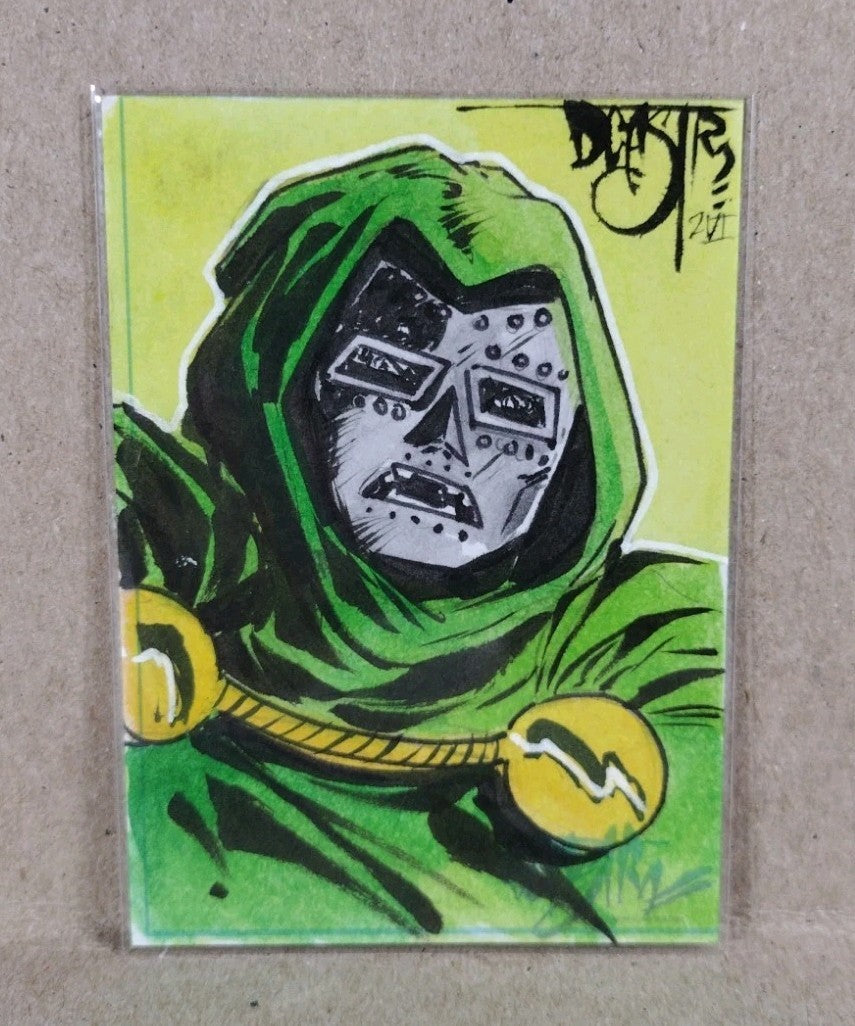 Dave Castr Crusin (2025) OAC Sketch Card W Original Marvel Doctor Doom Art 