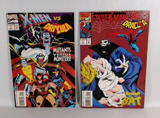 Dracula Vs X-Men & Spider-Man (1994-1995) Marvel Comic One-Shot Lot Set VF
