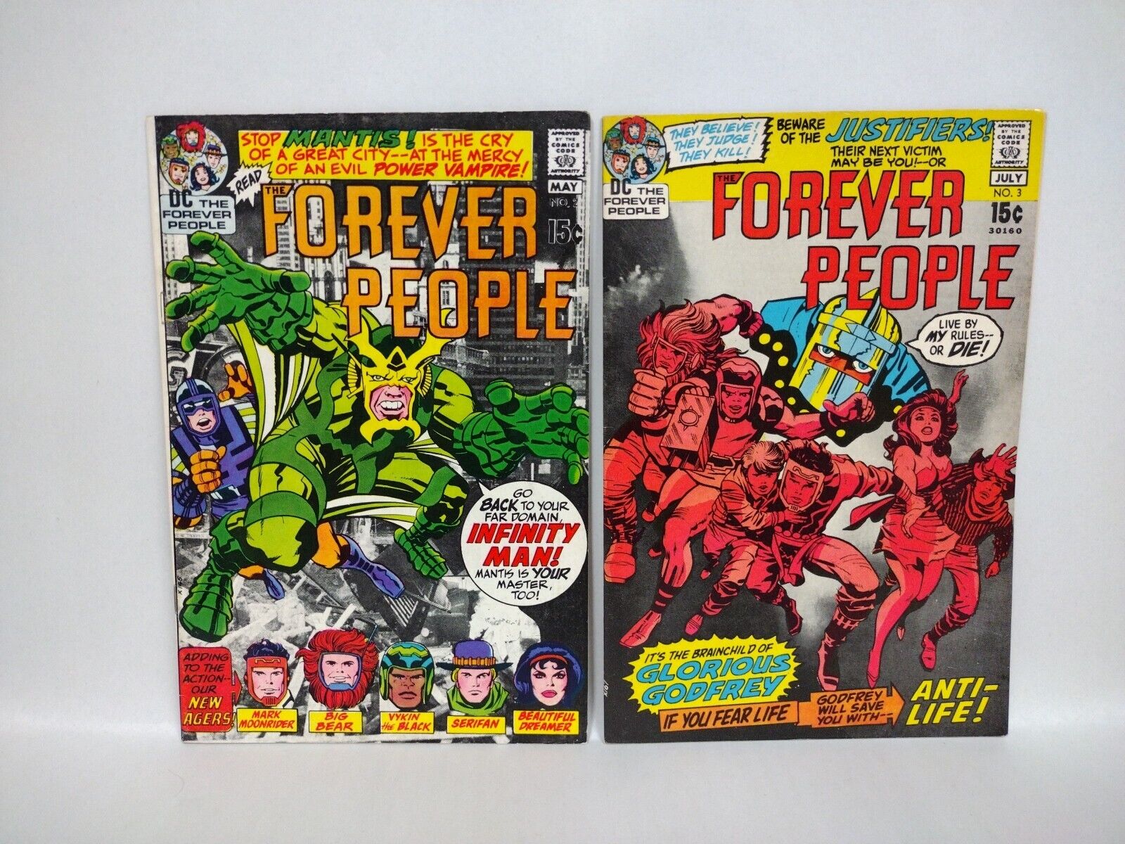 Forever People (1971) DC Comic Set #2 3 Jack Kirby Daekseid VF