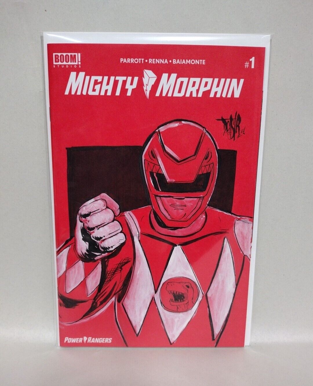 MIGHTY MORPHIN #1 (2020) Red Blank Cover Variant Comic W  Red ranger Art