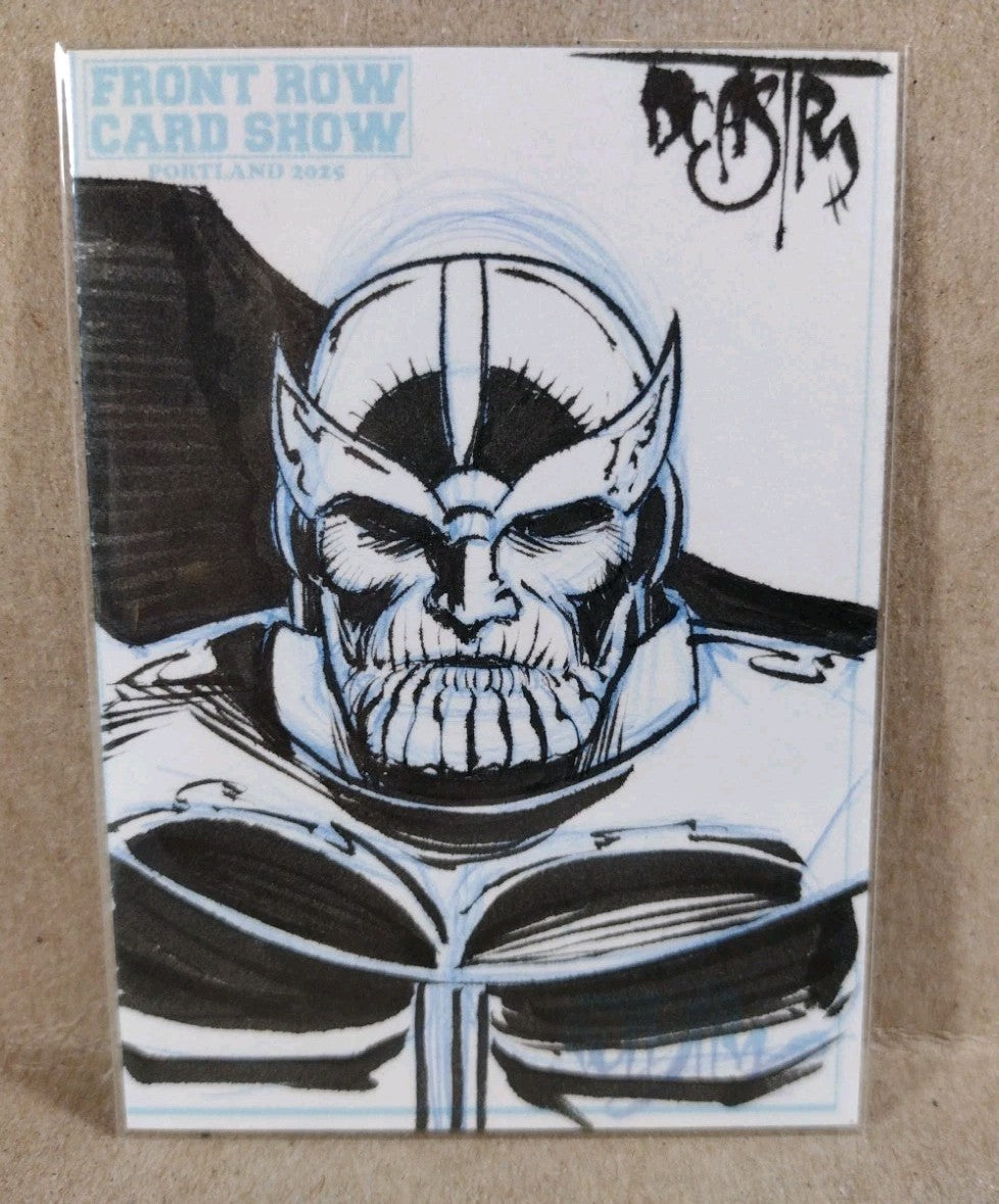 DCastr 2025 Front Row Card Show Exclusive Sketch Card W Original Thanos Art