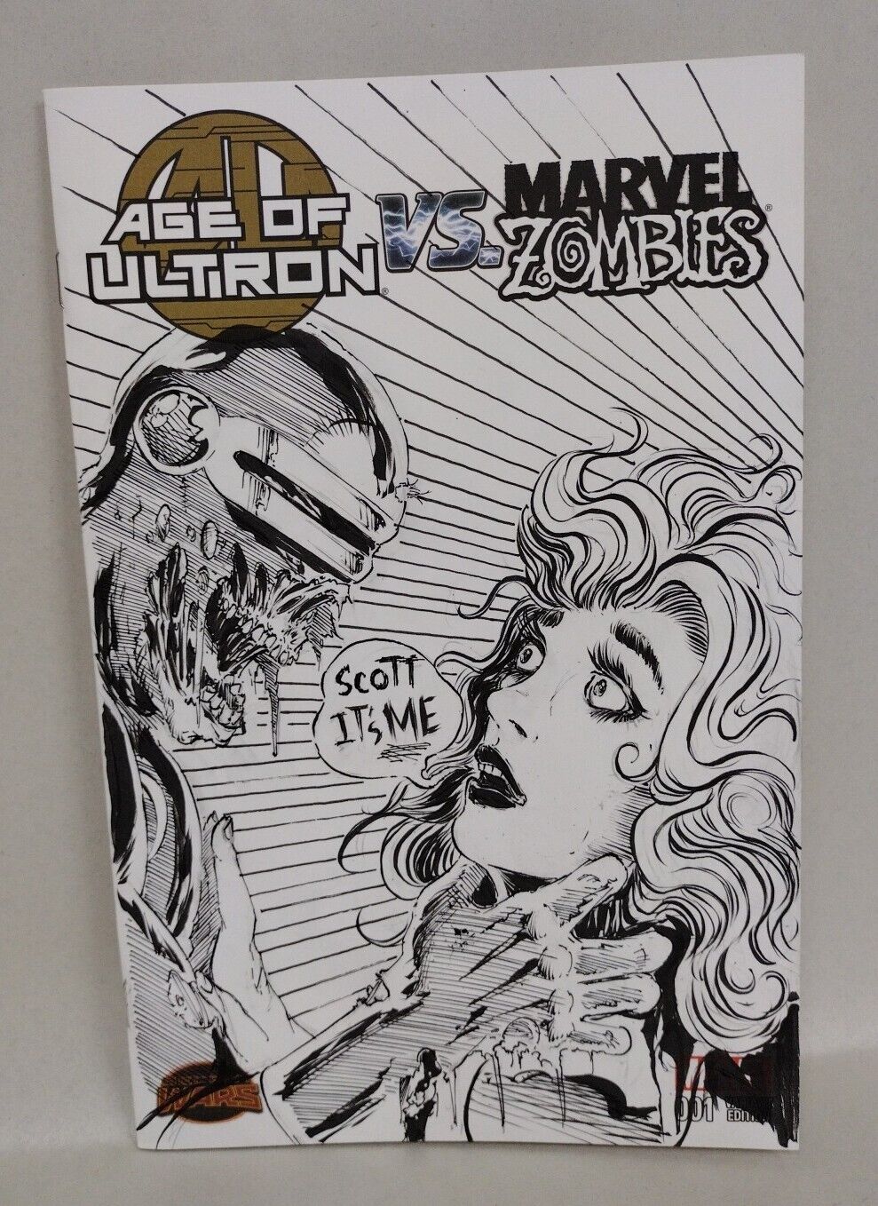 Age of Ultron vs Marvel Zombies #1 Sketch Cover Variant w Original Cyclops Art