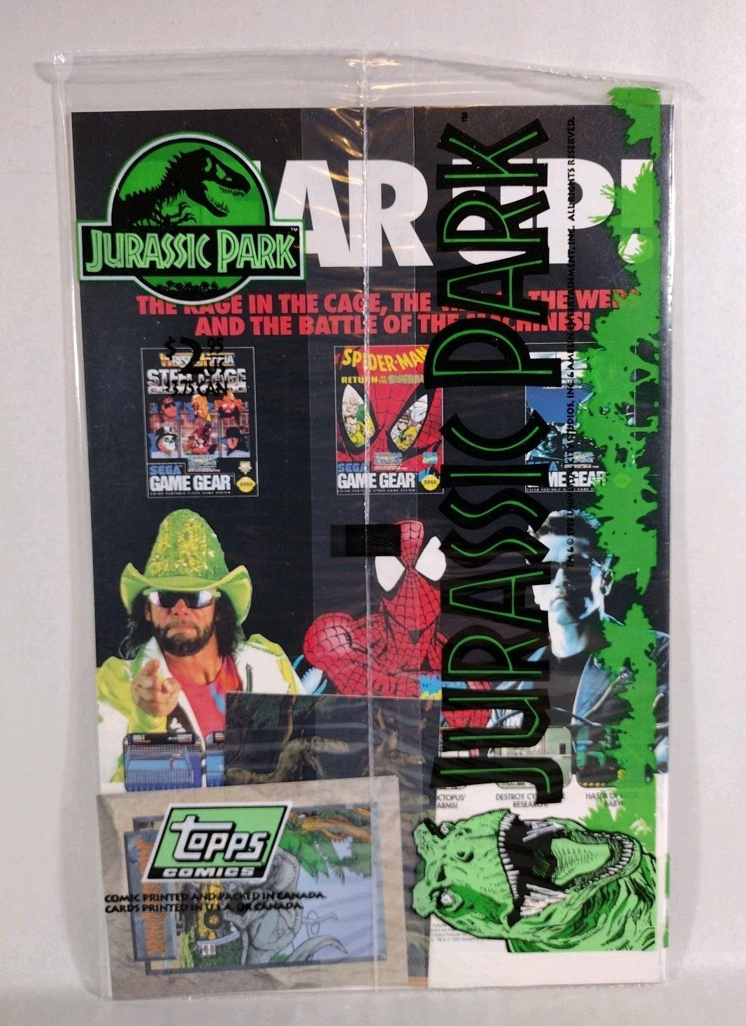 Jurassic Park (1993) Topps Comics Complete Movie Adaptation Set #1 2 3 4 W Cards