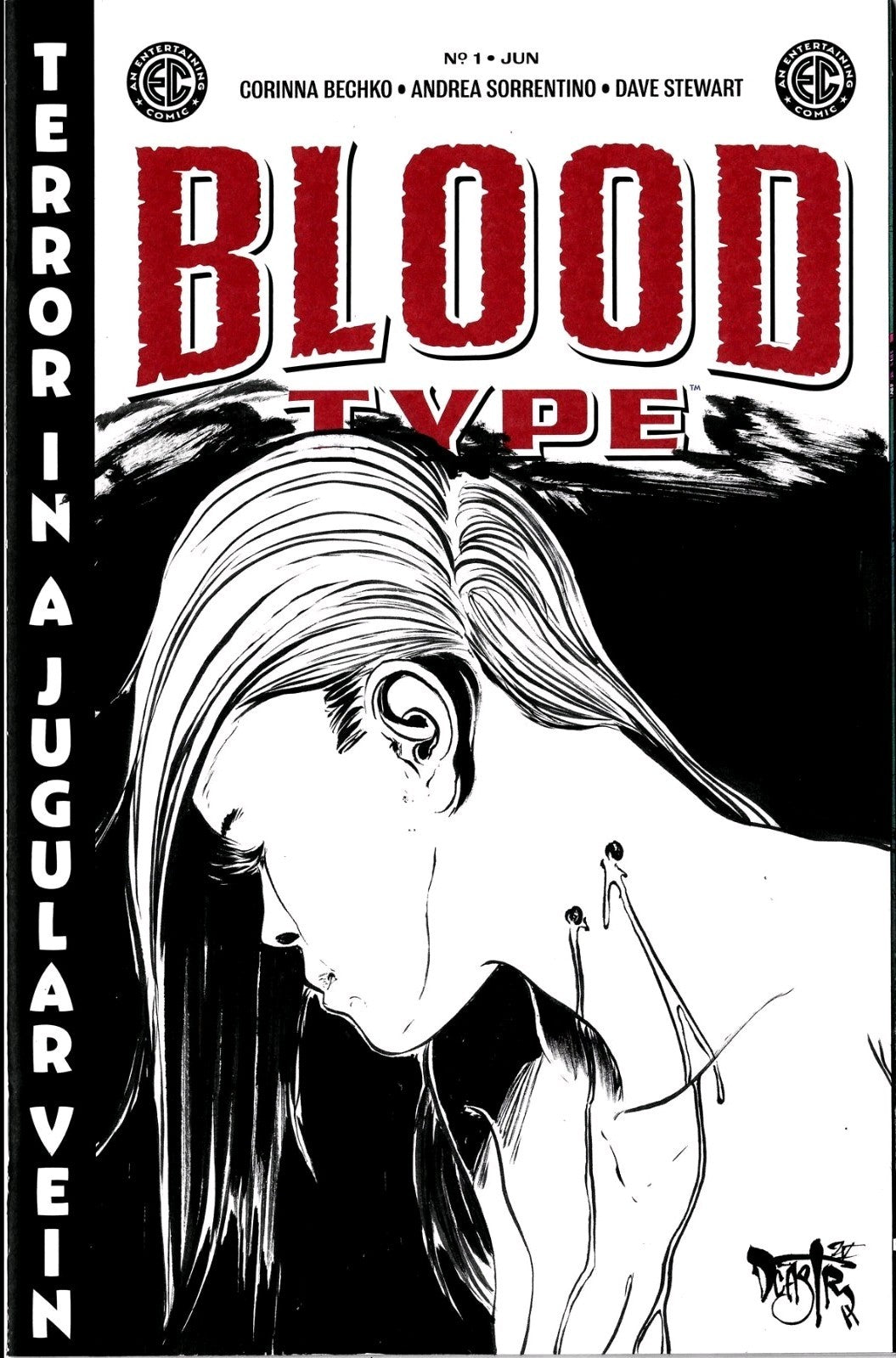 Blood Type #1 (2025) Oni EC Comic Sketch Cover Variant W Original Dave Castr Art