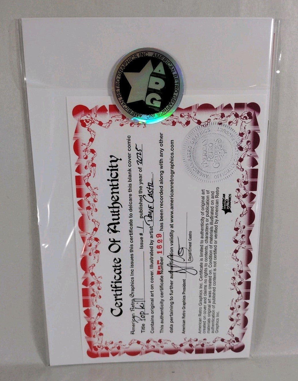 Pop Kill #1 (2025) Massive Sketch Variant Cover Comic W Original Dave Castr Art