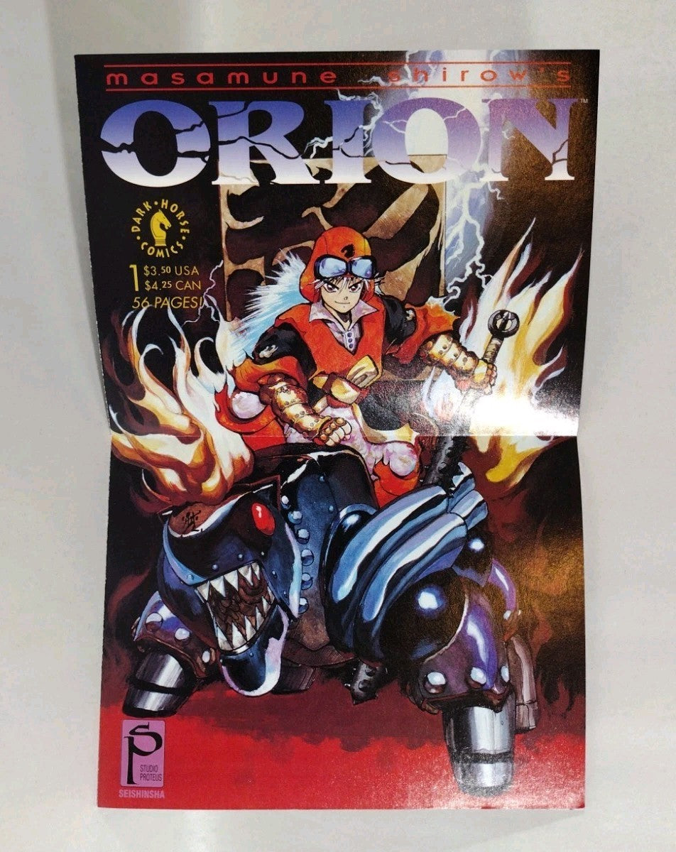 Masamune Shirow’s Orion 1992 Double Sided Dark Horse Folded Promo Poster 14 X 10