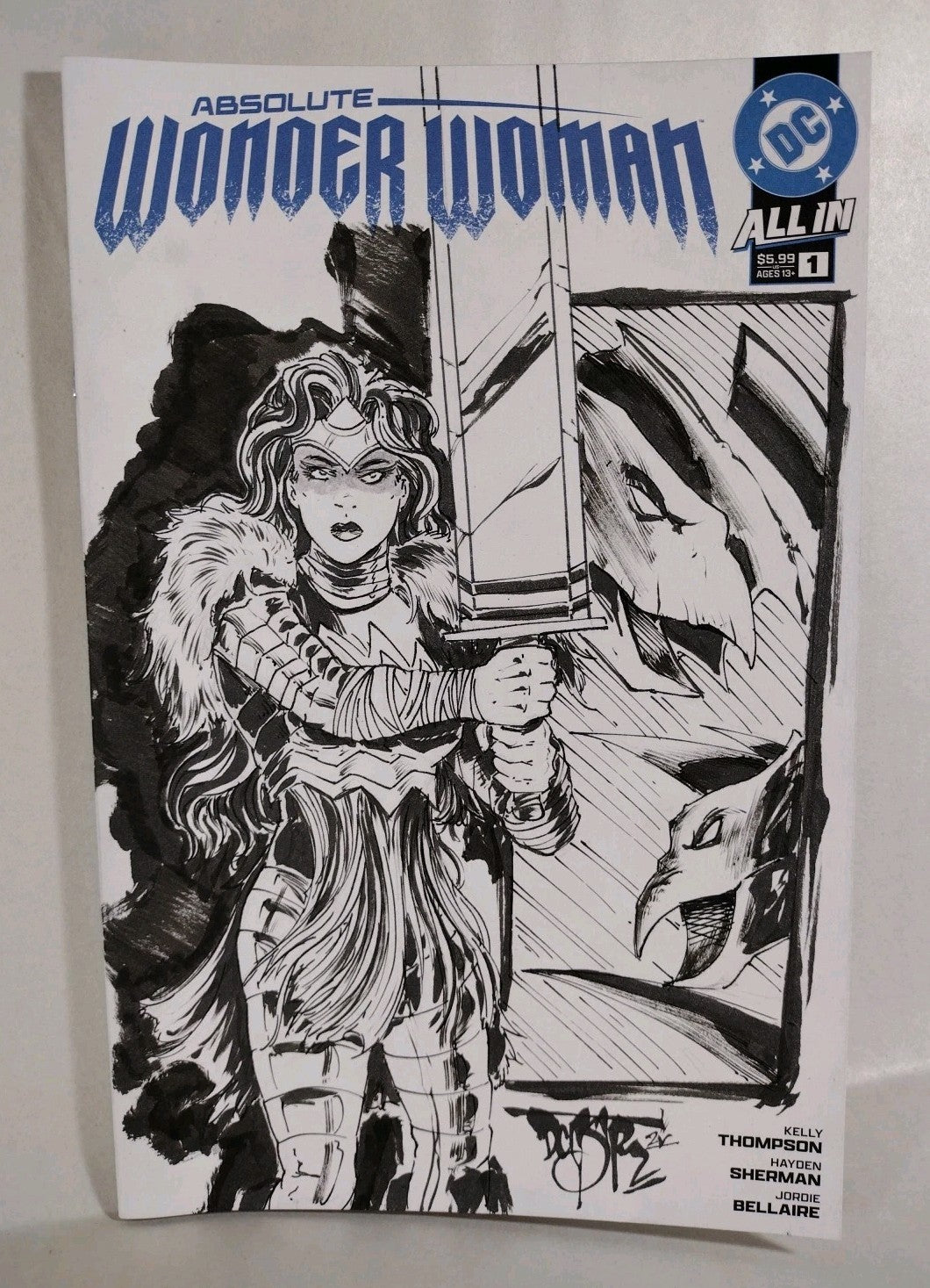 Absolute Wonder Woman 1 (2024) DC Comic Sketch Variant Cvr W Original DCastr Art
