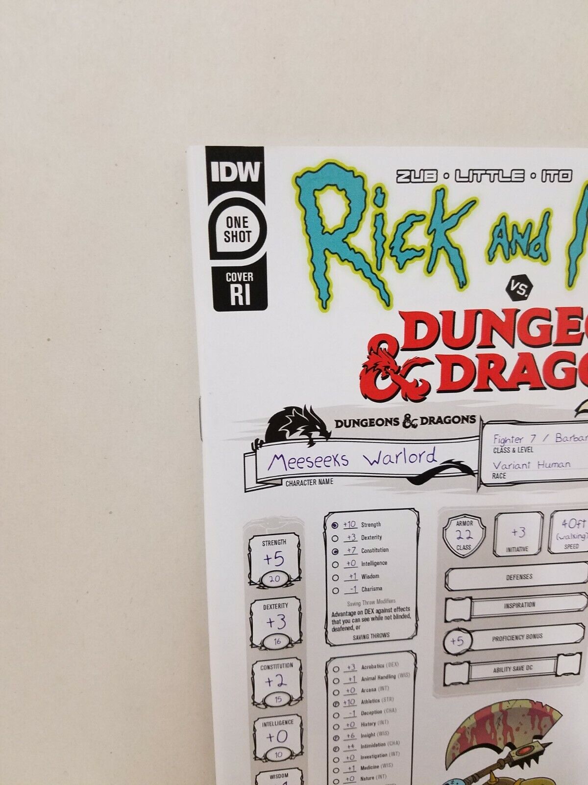 Rick Morty vs Dungeons & Dragons Meeseeks Adventure #1 Little 1:10 Variant NM