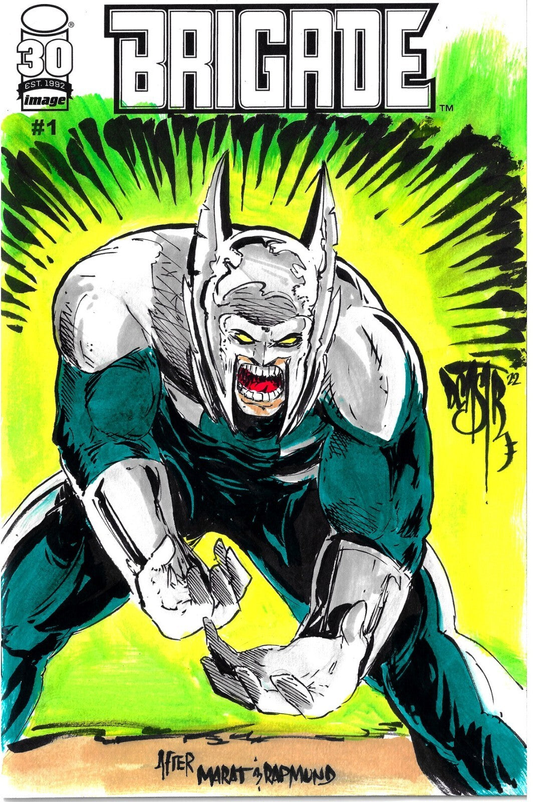 Brigade Remastered #1 (2022) Image Comic Blank Cover W Original DCastr Art COA