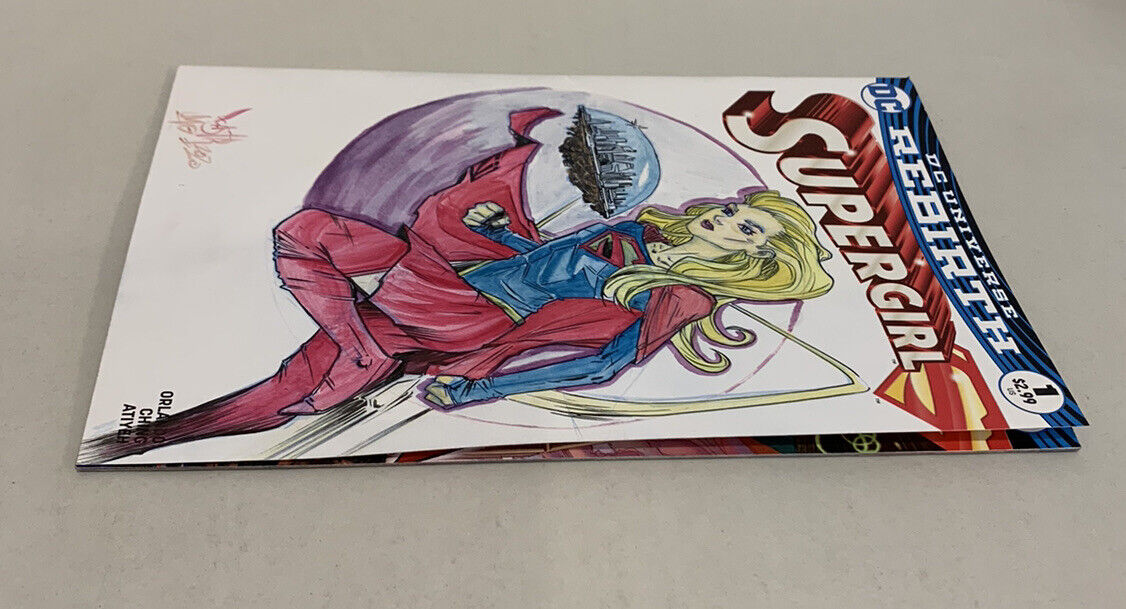 SUPERGIRL (DC REBIRTH) #1 Blank Variant Cover Comic W Original Art Dave Castr