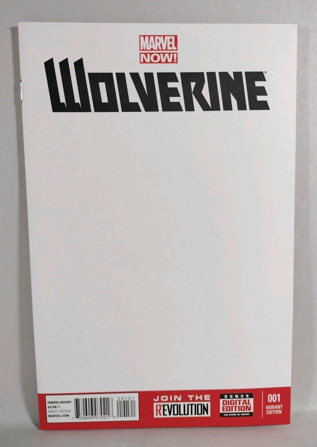 Wolverine #1 (2013) Marvel Comic Blank Sketch Variant Cover NM