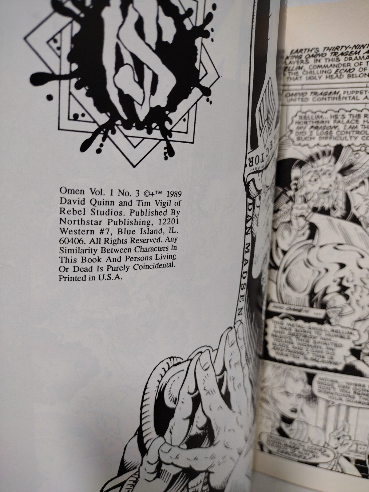 Omen (1989) Complete Northstar Comic Set #1 2 3 Tim Vigil David Quinn Sci-Fi