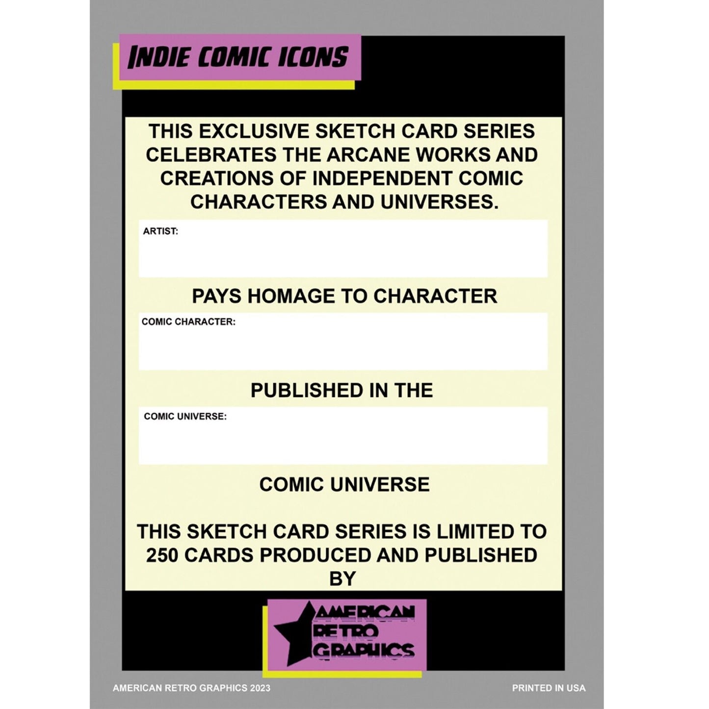 Indie Comic Icons Sketch Card Series 1 Blank Lot of 3 (2023) ARG DC Homage New
