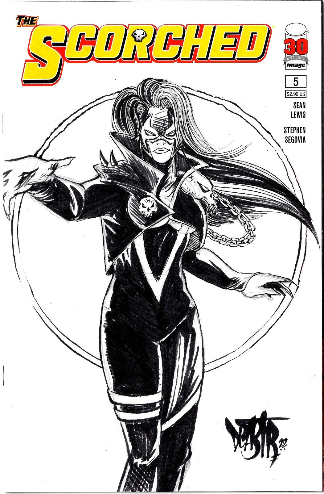 The SCORCHED #5 Blank Sketch Variant Cover Comic 2023 W Original Art Dave Castr