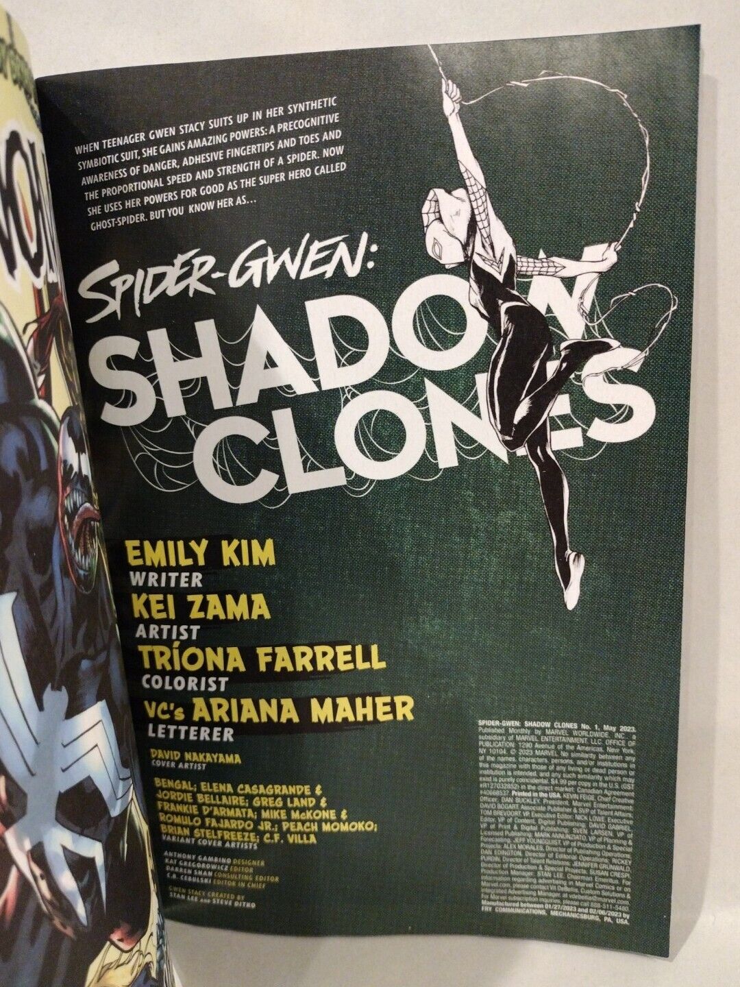 Spider-Gwen Shadow Clones #1 (2023) Blank Variant Marvel Comic W Original Art