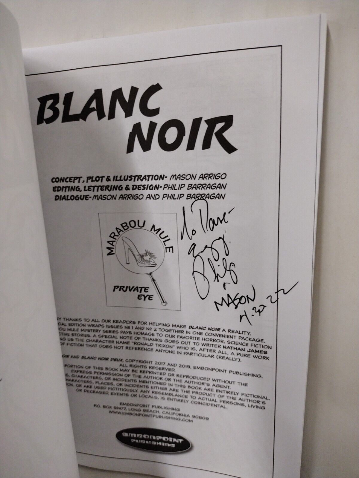 Blanc Noir (2019) Complete Embonpoint Graphic Novel Set Arrigo Barragan Space