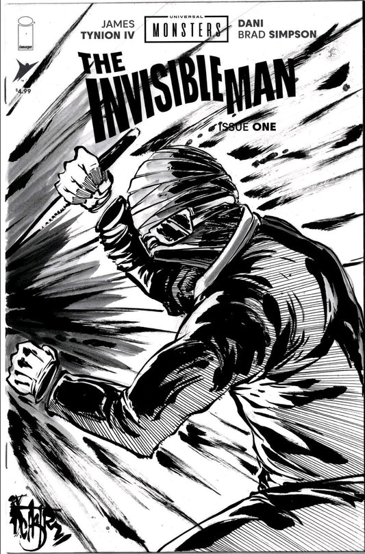 Invisible Man 1 (2025) Image Comic Sketch Variant CVR W Original Dave Castr Art 