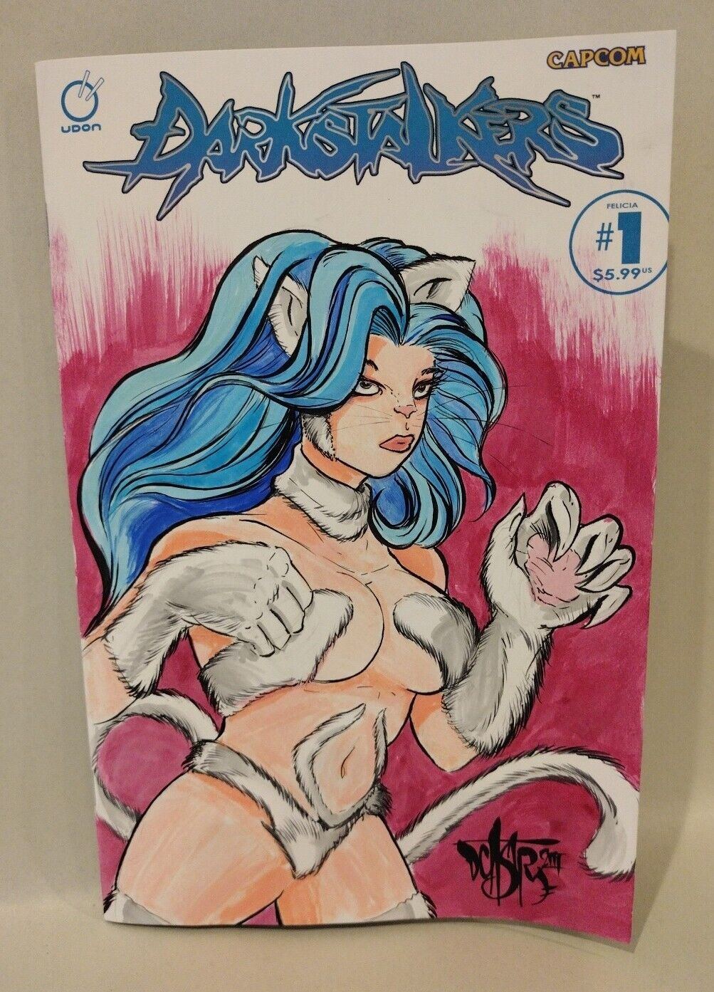 Darkstalkers Felicia #1 (2023) UDON Blank Variant Comic W Original DCastr Art