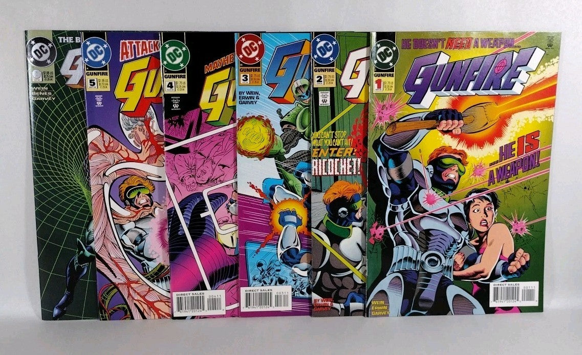 Gunfire (1994) DC Comic Lot #1 2 3 4 5 0 Len Wein VF-NM
