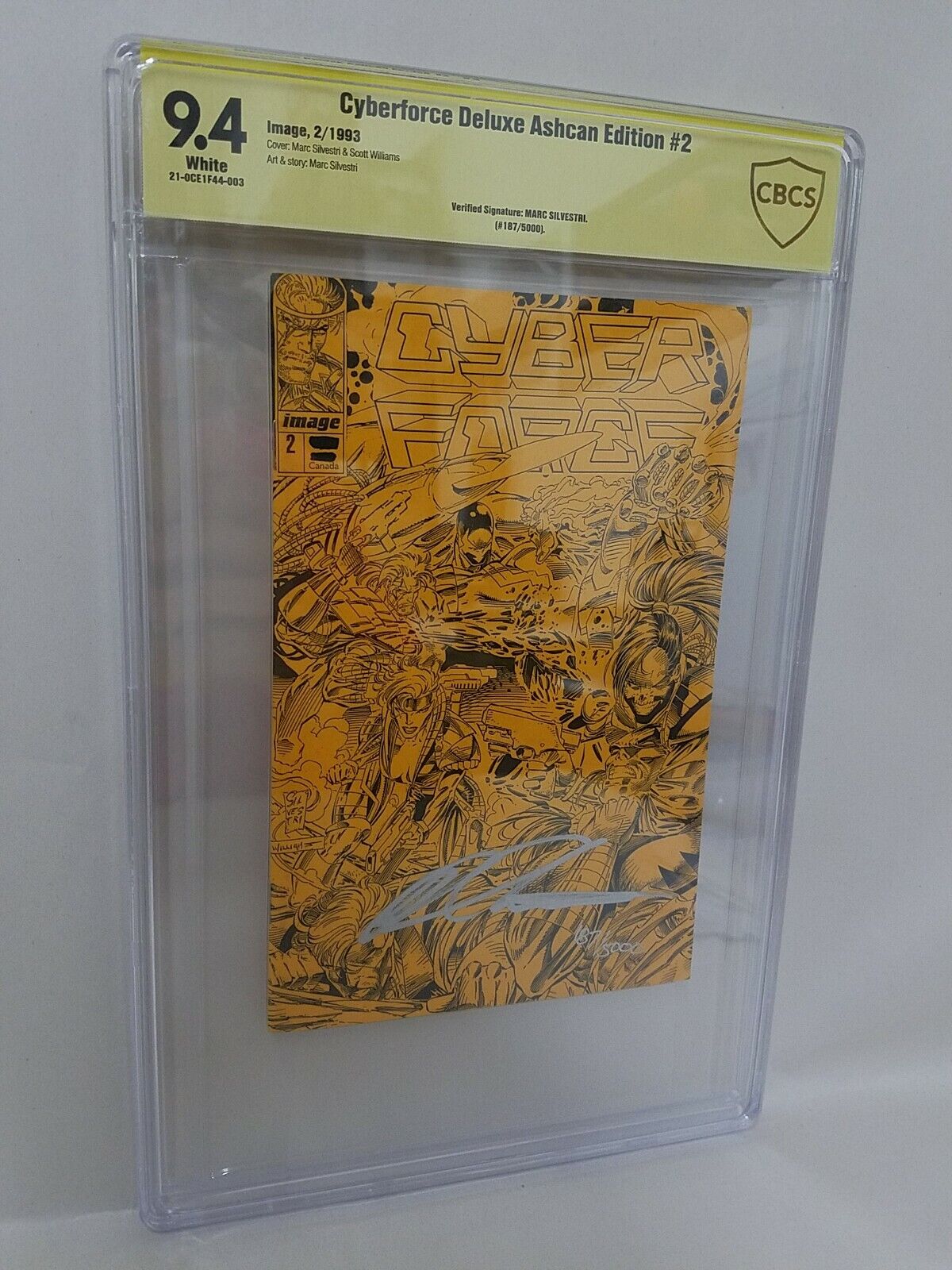 Cyberforce (1993) Orange Deluxe Ashcan #2 CBCS 9.4 Signature Verified 187/5000