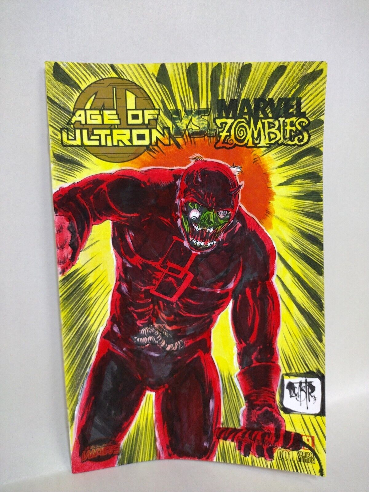 Age of Ultron vs Marvel Zombies #1 Sketch Cover Var w Original Art Dave Castr 