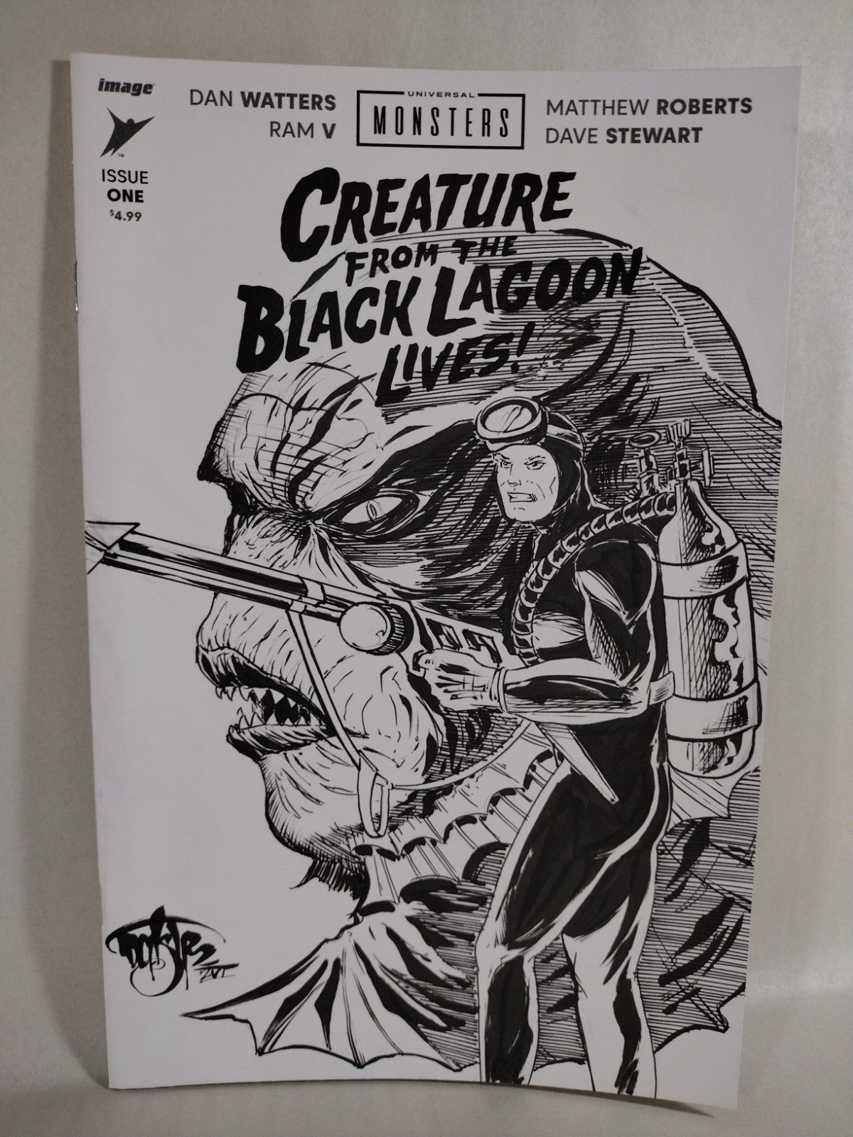 Creature From The Black Lagoon Lives #1 Sketch Cover Var W Original DCastr Art