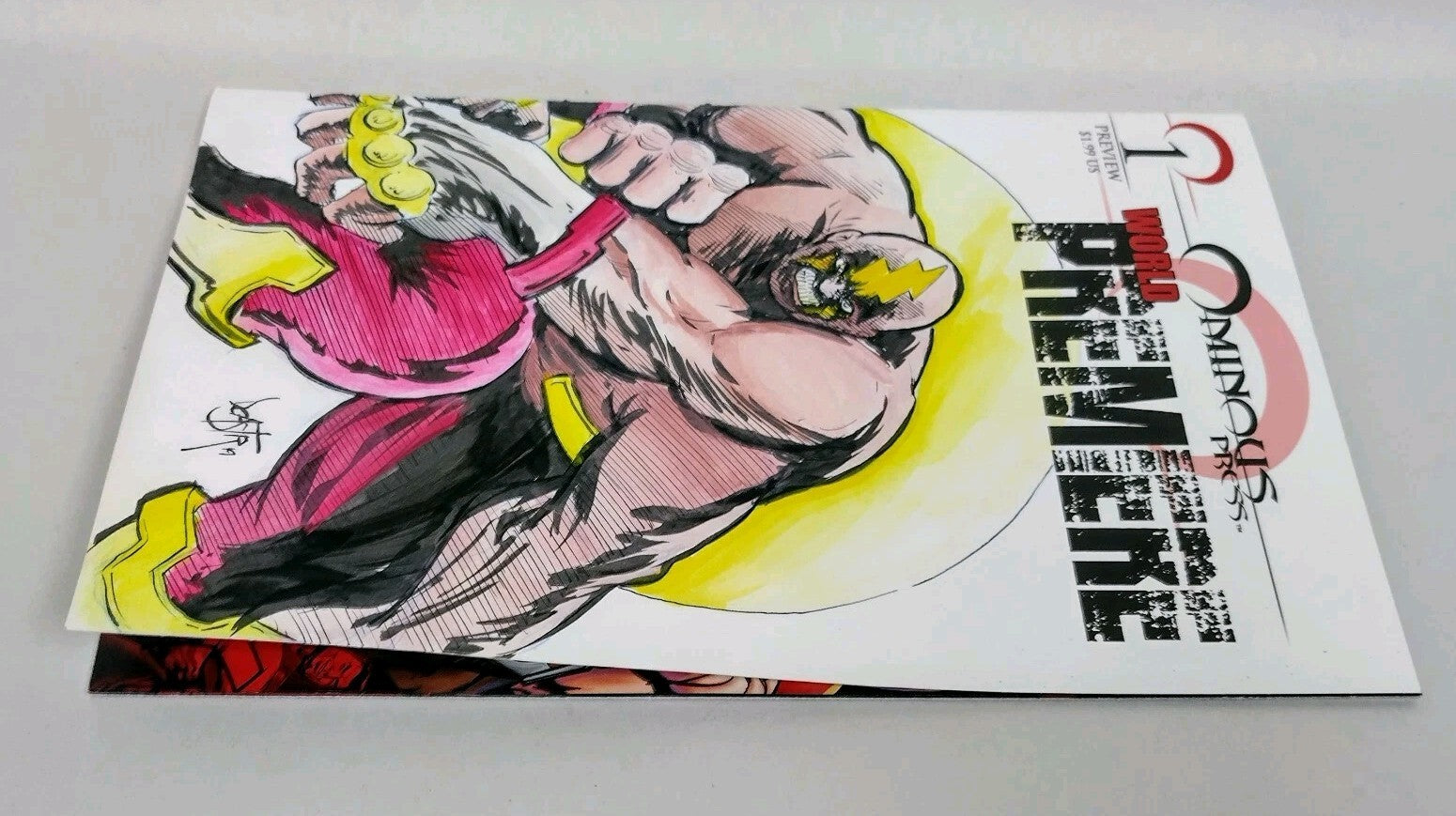 Ominous Press World Premiere #1 Sketch Cover Variant Comic W Original DCastr Art