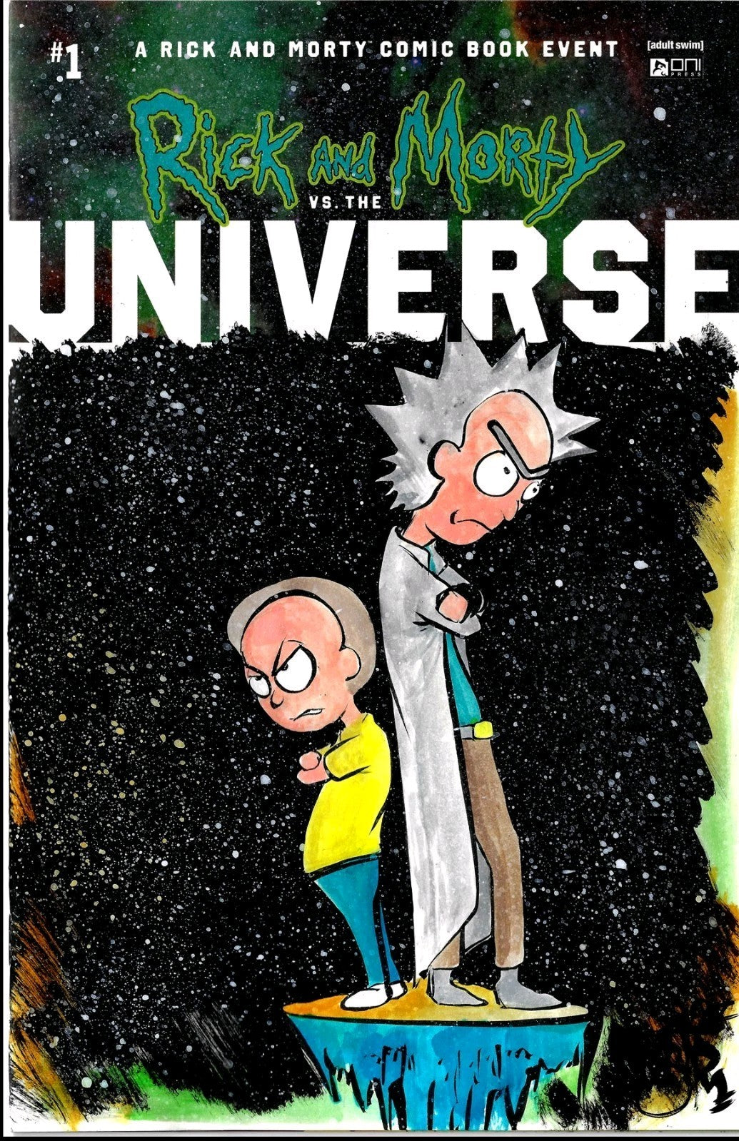 Rick And Morty Vs The Universe #1 Sketch Cover Comic W Original Dave Castr Art