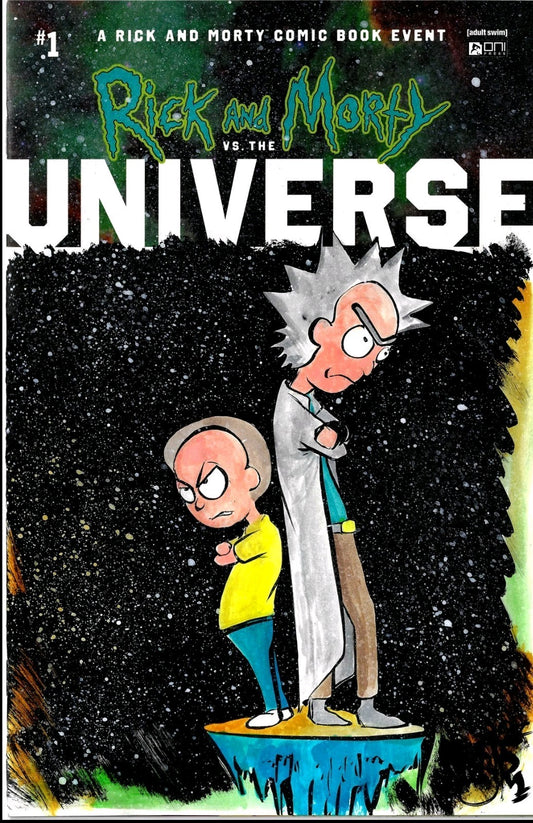 Rick And Morty Vs The Universe #1 Sketch Cover Comic W Original Dave Castr Art