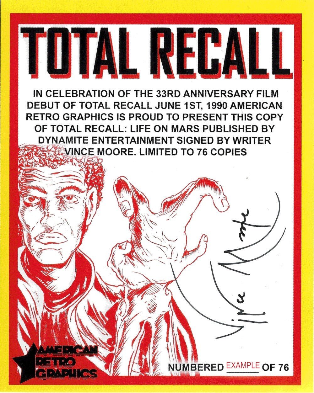 Total Recall (2012) Life On Mars TPB ARG Signed and Numbered Edition.