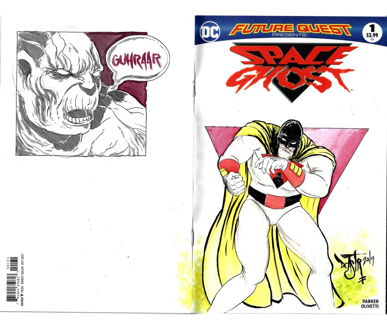 Future Quest Space Ghost 1 (2017) DC Sketch Variant Comic W DCastr Original Art