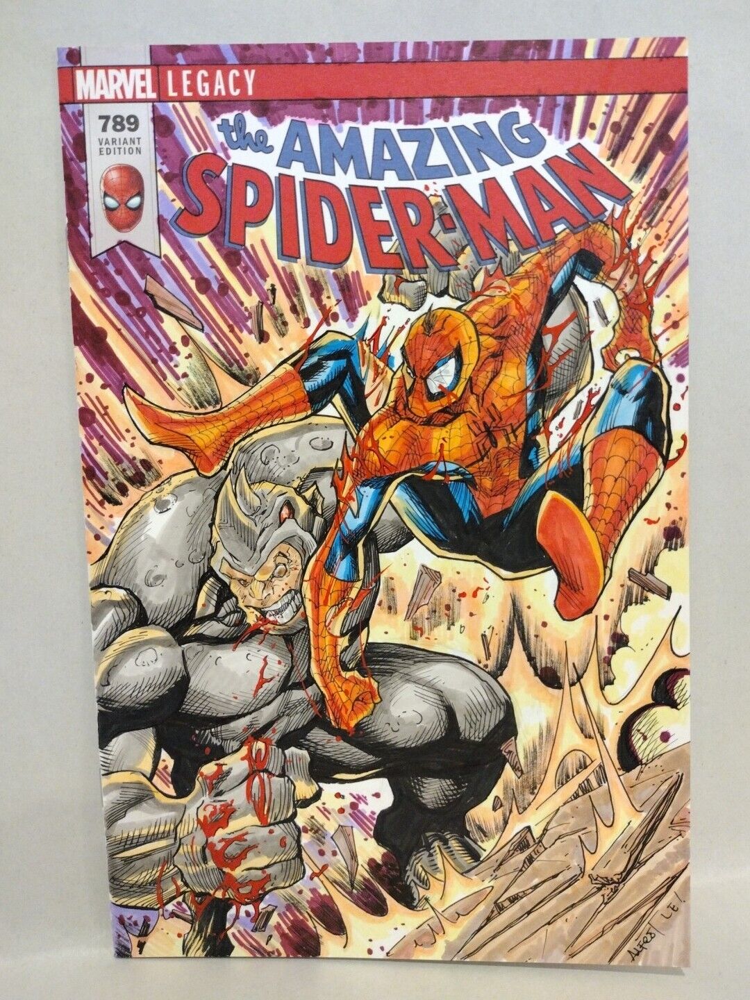 Amazing Spider-Man #789 (2017) Marvel Sketch Var Comic W Original Alfret Le Art