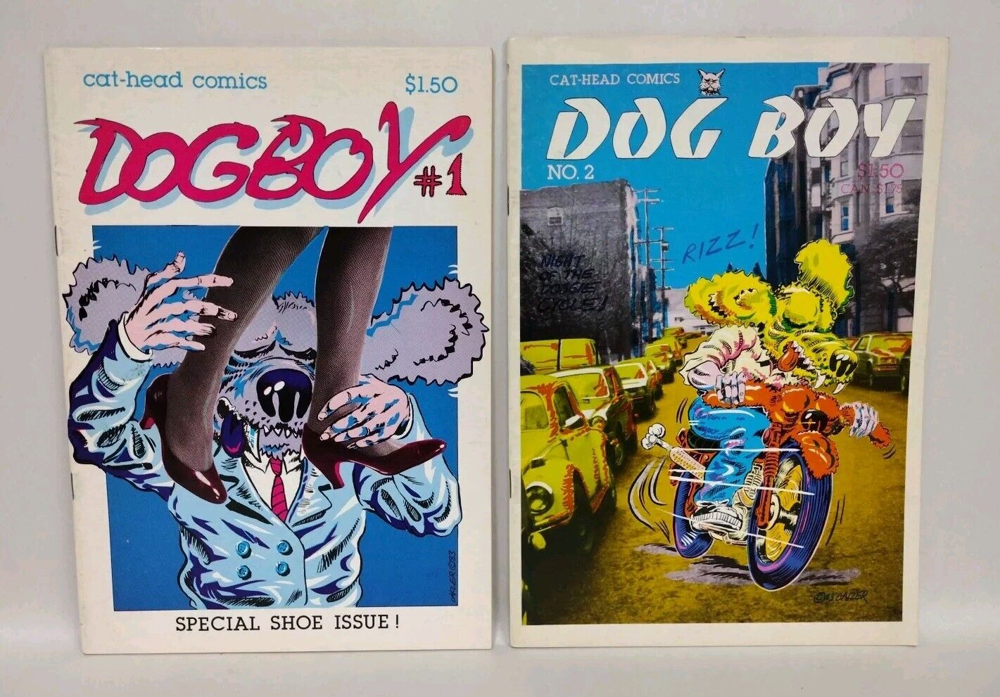 Dog Boy (1983) Cat Head Comic Lot Set #1 2 Steve Lafler Underground Comix