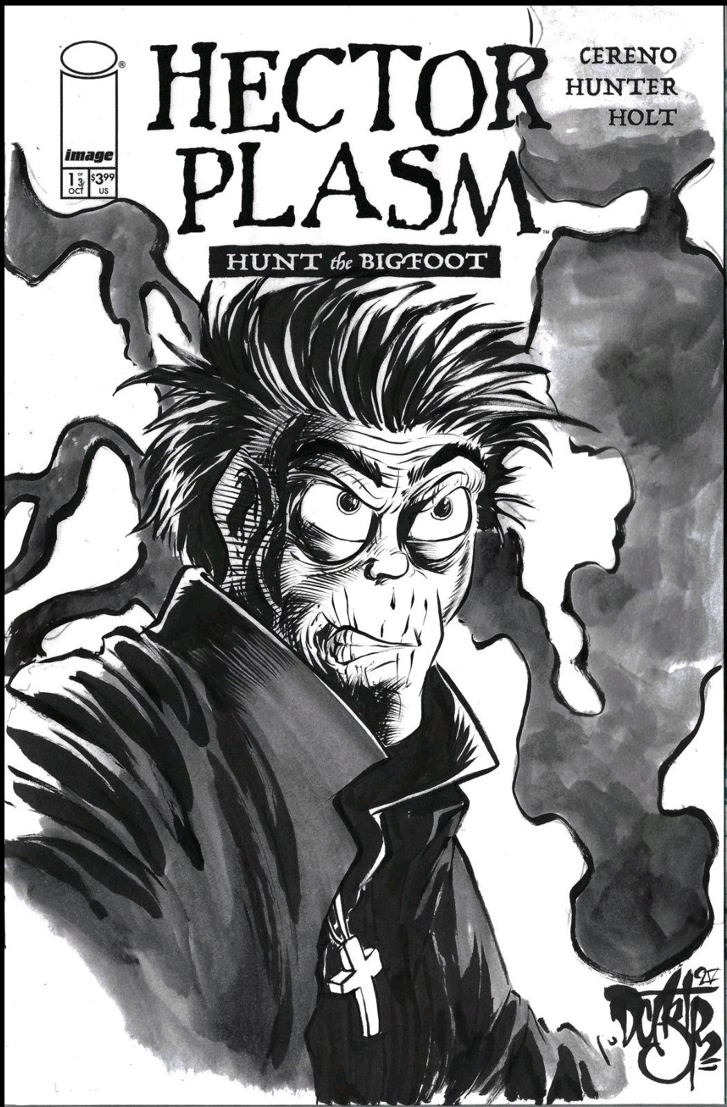 Hector Plasm Hunt The Bigfoot #1 Image Comic Sketch Var W Original DCastr Art