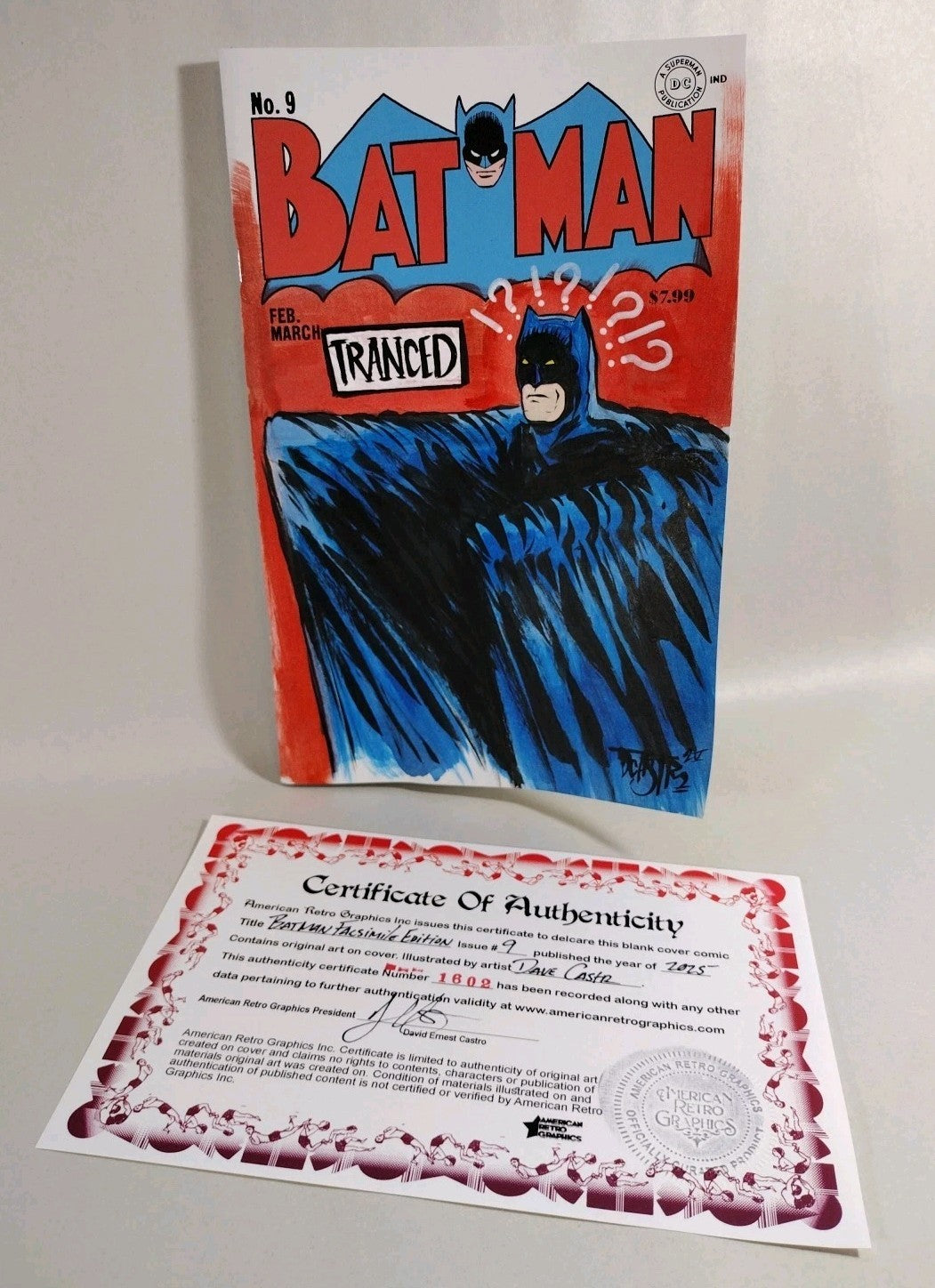 Batman #9 Facsimile Ed (2023) DC Comic Sketch Cover W Original Dave Castr Art
