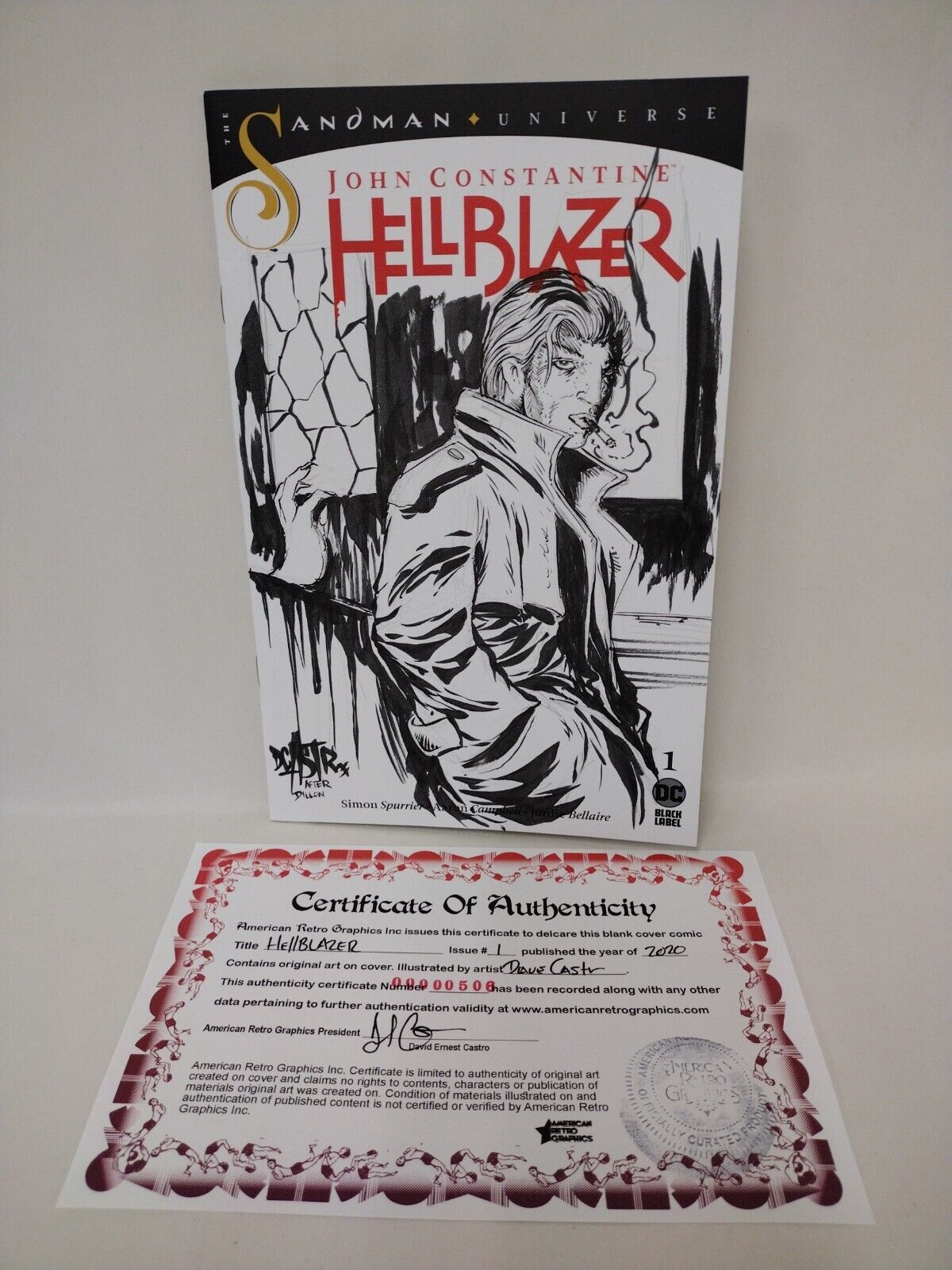 Hellblazer 1 (2020) DC Blank Cover Variant Comic W Original Dave Castr Art ARG