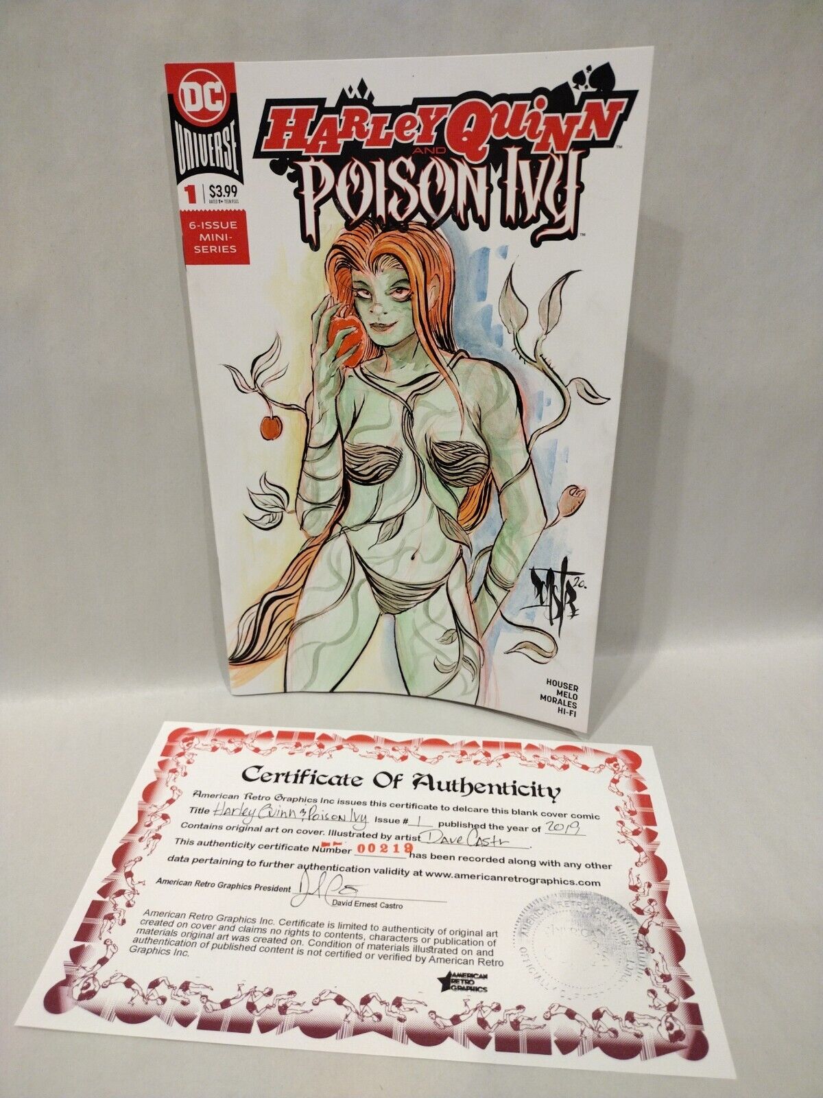 Harley Quinn & Poison Ivy #1 Blank Cover Comic W Original Watercolor DCastr Art