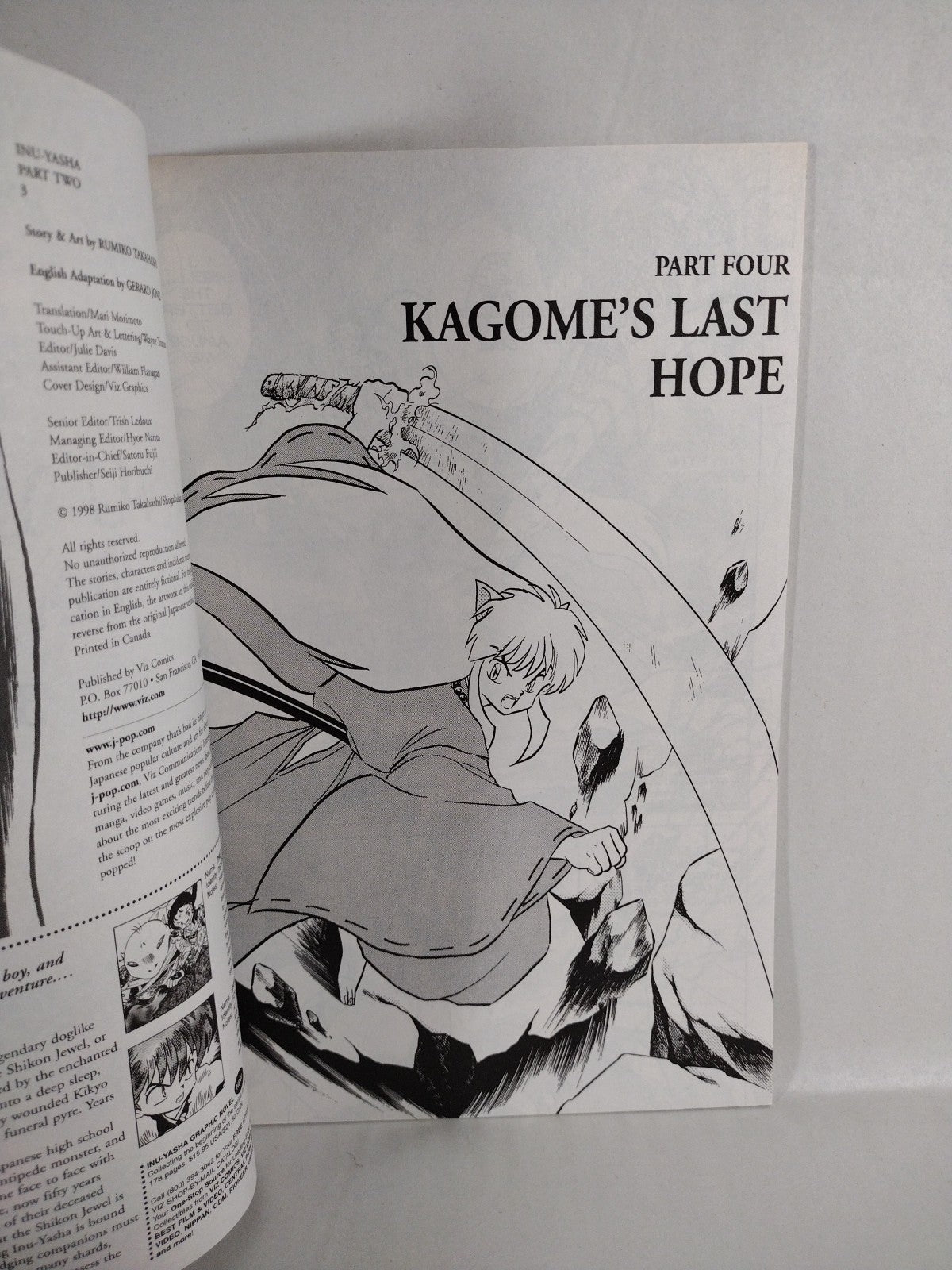 Inu-Yasha (1998) Part 2 Rumiko Takahashi Viz Comic Lot #1 2 3 4 6 VF-NM