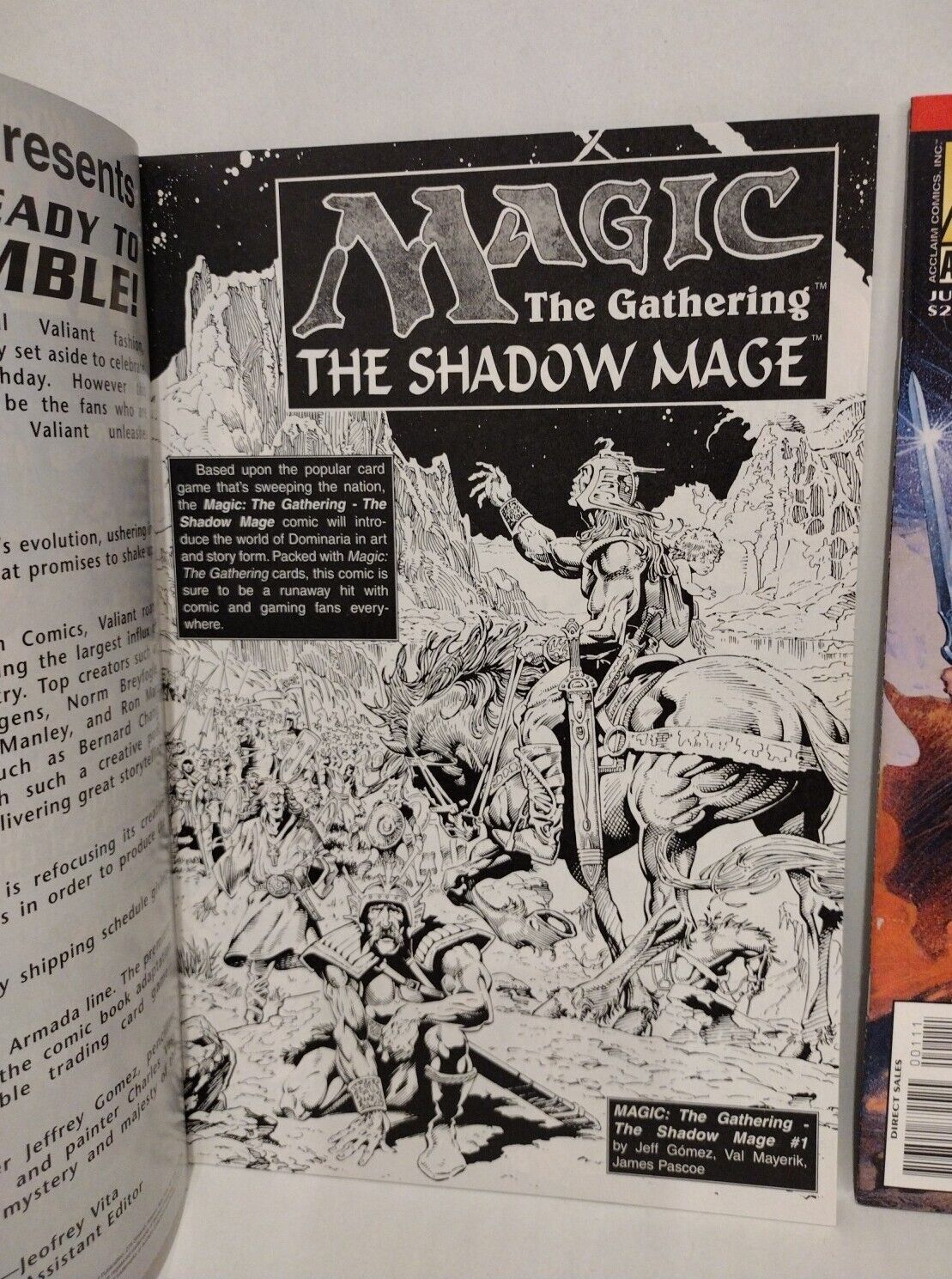 Magic The Gathering Shadow Mage (1995) Complete Acclaim Comic Set #1-4 +Preview 